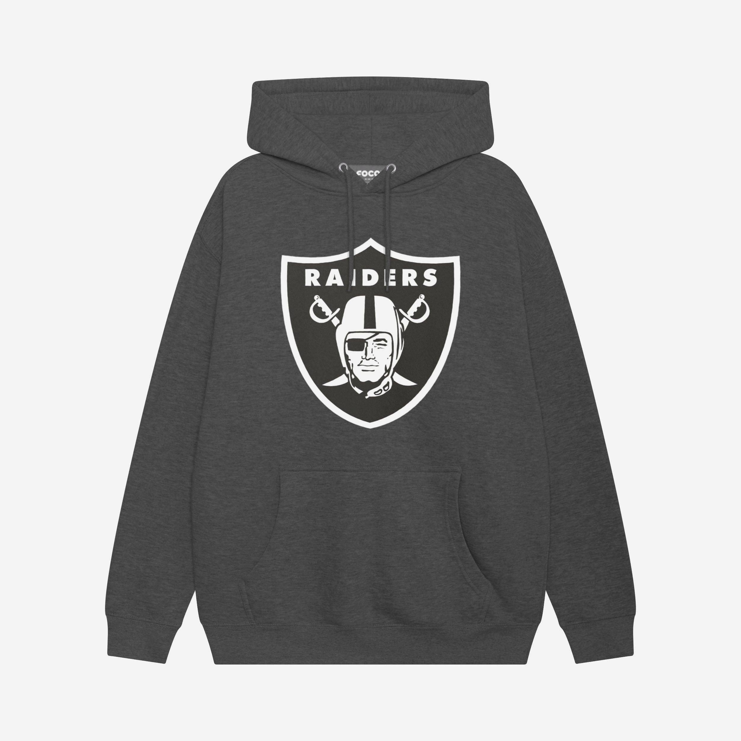 Las Vegas Raiders Sweat à capuche avec logo principal noir et blanc