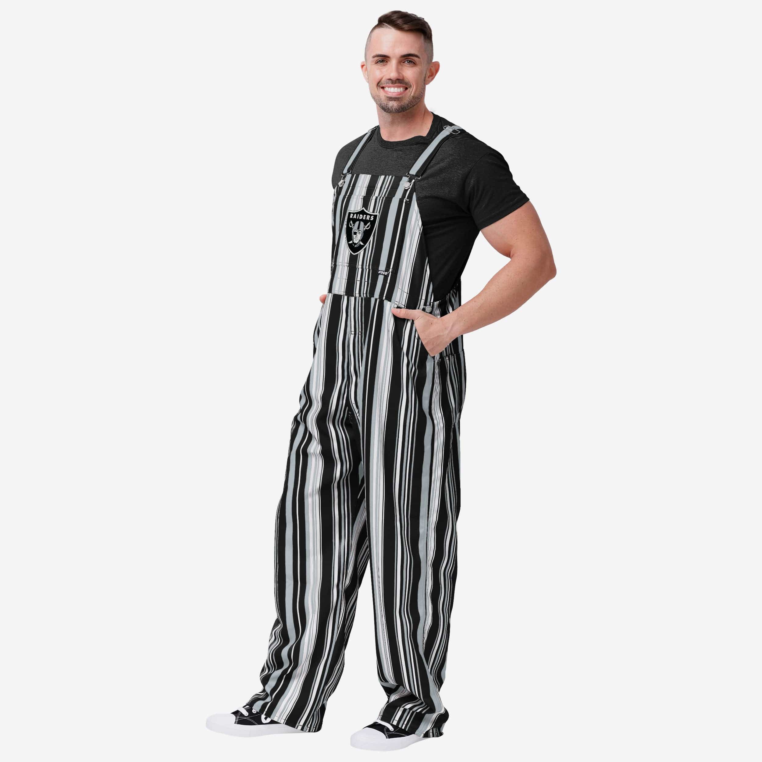 Las Vegas Raiders Salopette à bretelles Hyper Stripe pour hommes