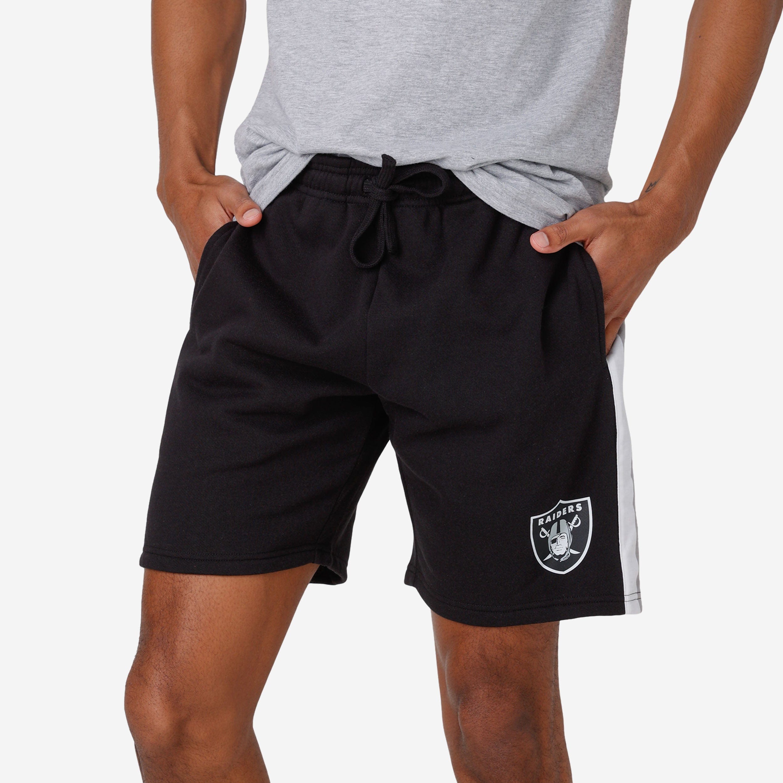 Las Vegas Raiders Short en polaire à rayures latérales