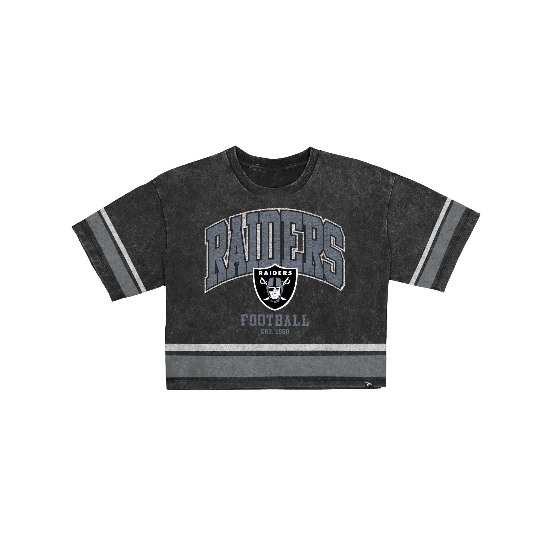 Las Vegas Raiders T-shirt court à rayures vintage pour femme