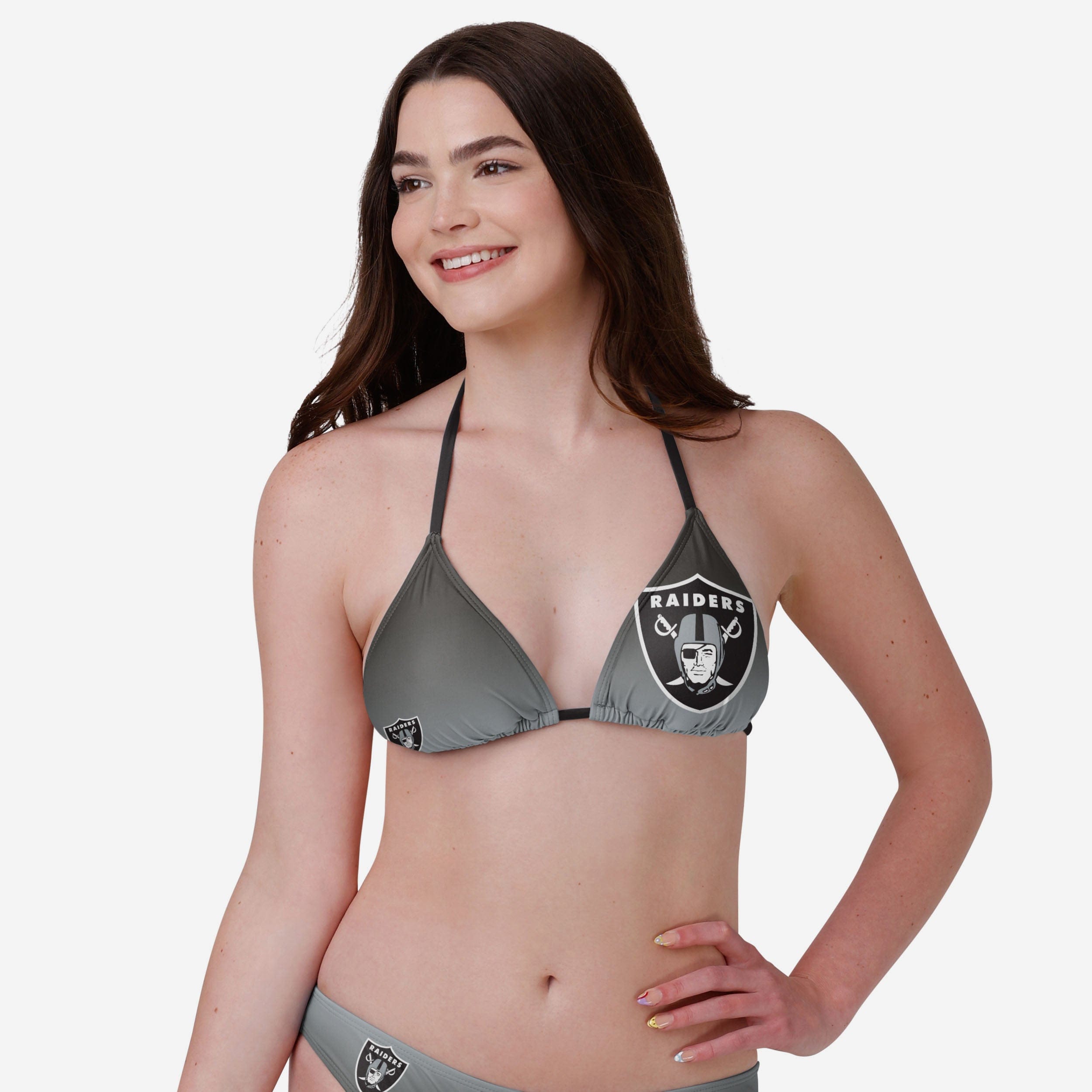 Las Vegas Raiders Haut de bikini dégradé à grand logo pour femme