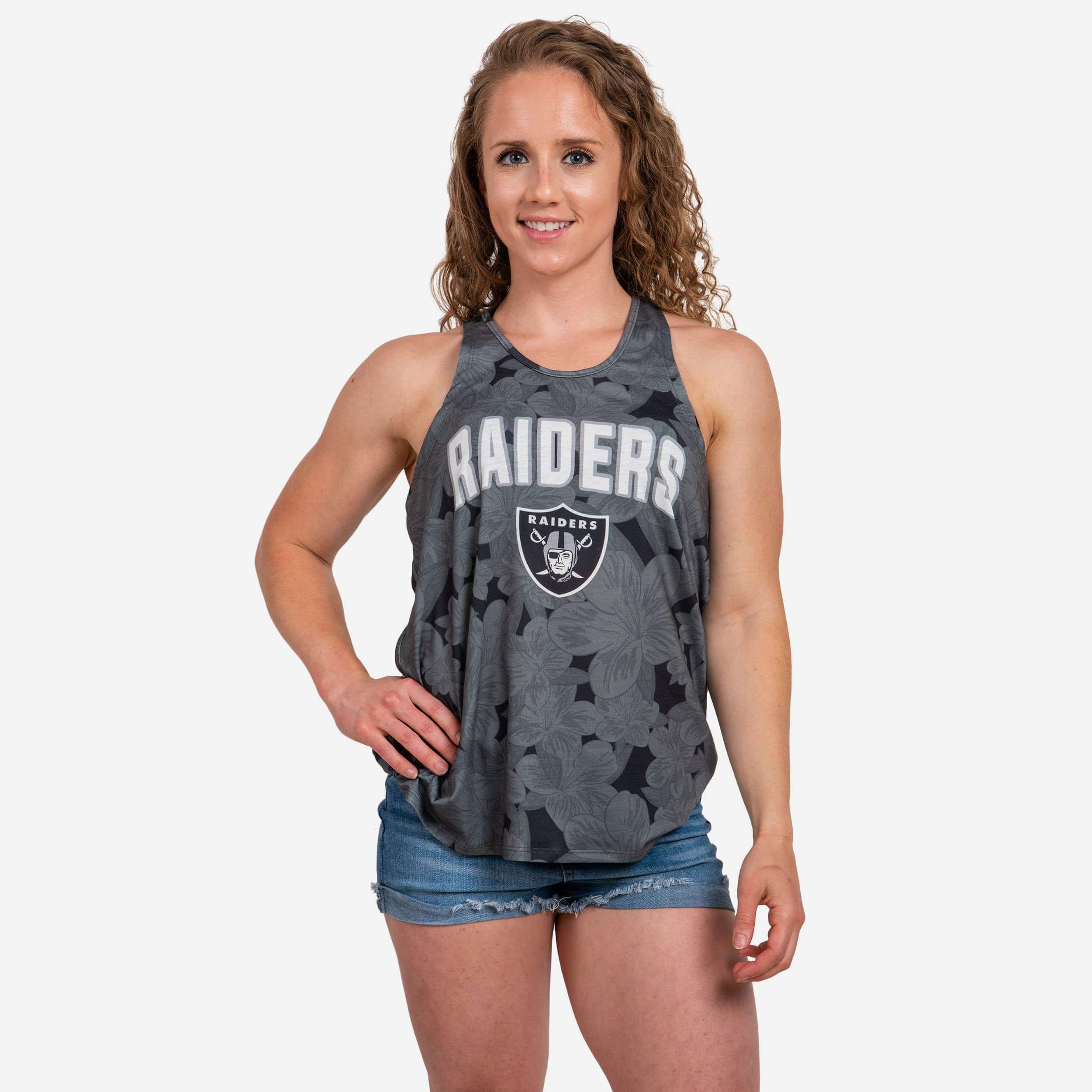 Las Vegas Raiders Haut sans manches à dos torsadé Hibiscus pour femme