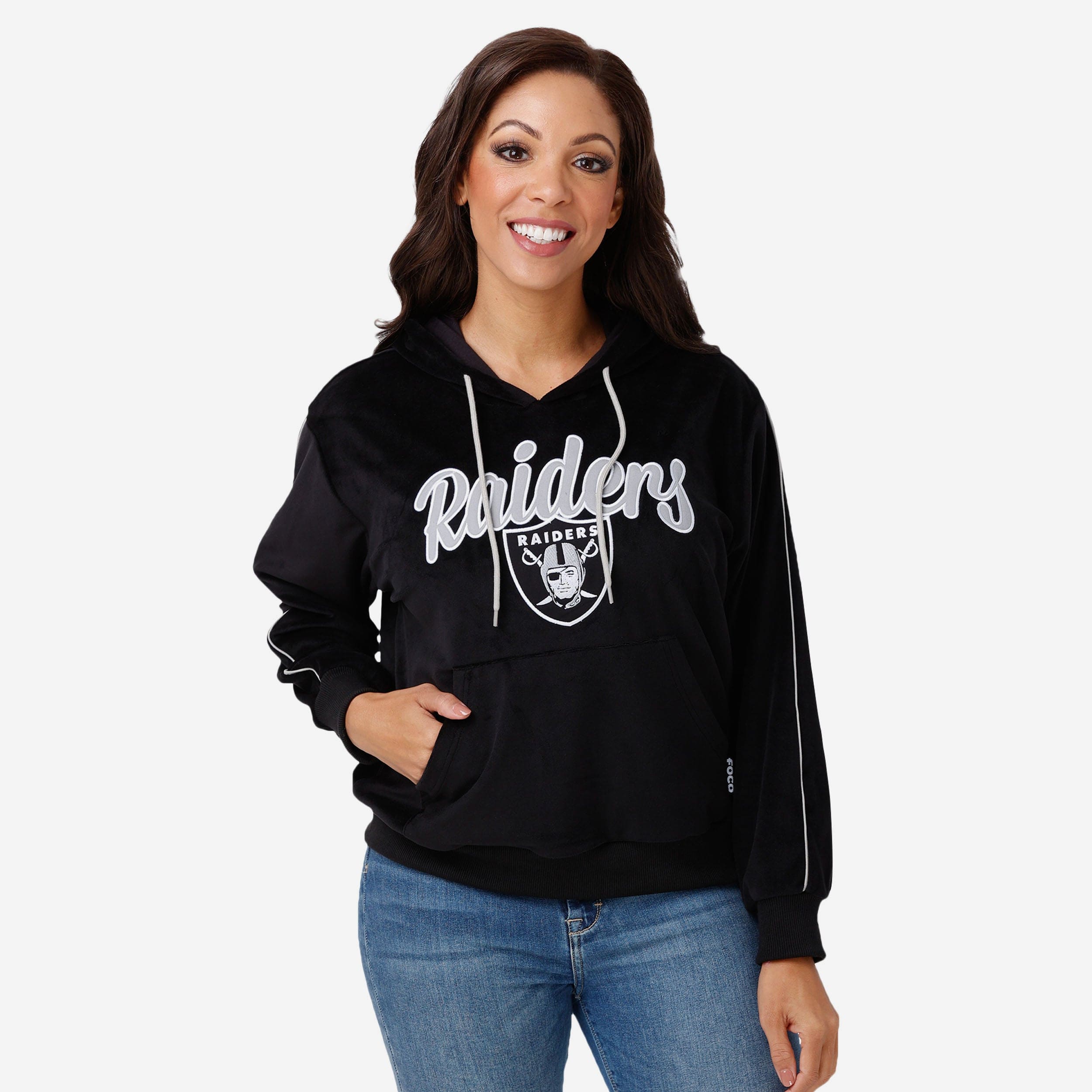 Las Vegas Raiders Sweat à capuche en velours pour femme