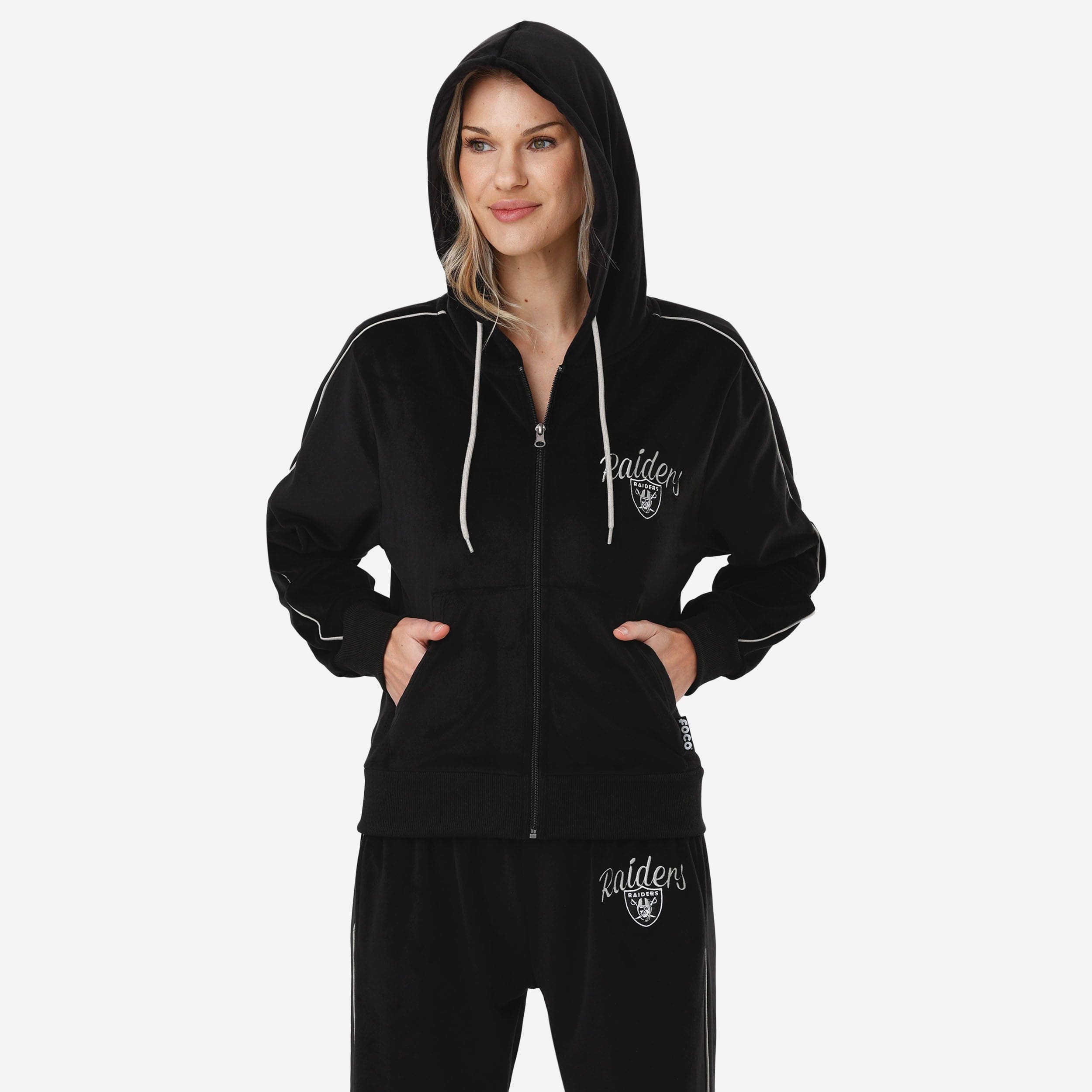 Las Vegas Raiders Haut zippé en velours pour femme