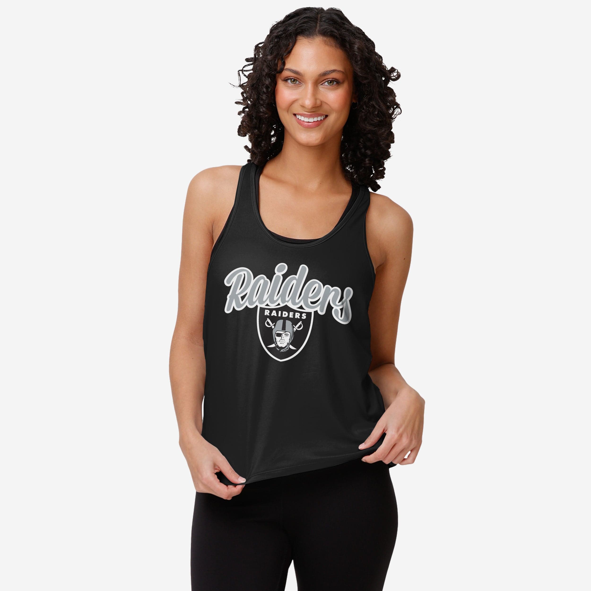 Las Vegas Raiders Haut sans manches à rayures Wordmark Team pour femmes