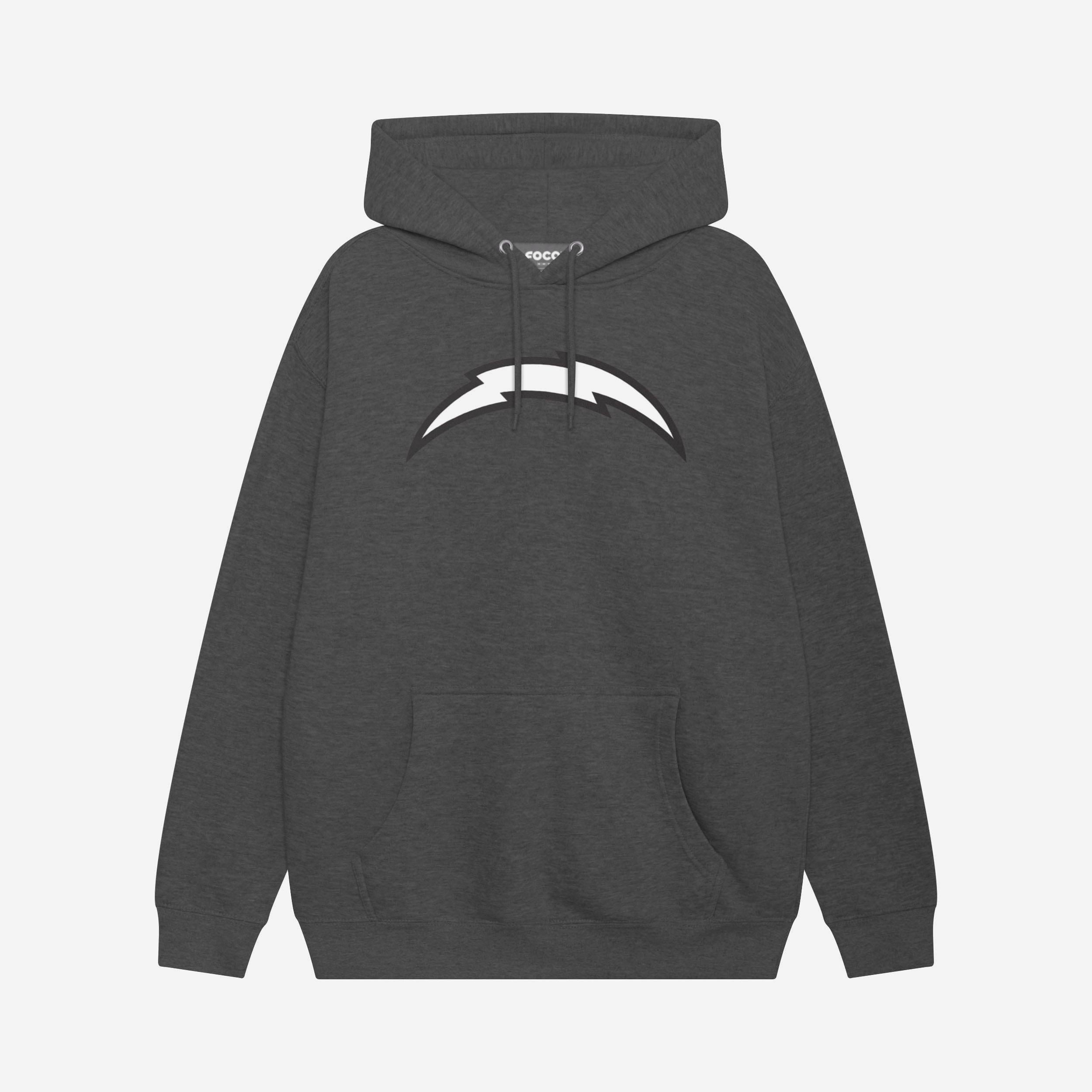 Los Angeles Chargers Sweat à capuche avec logo principal noir et blanc