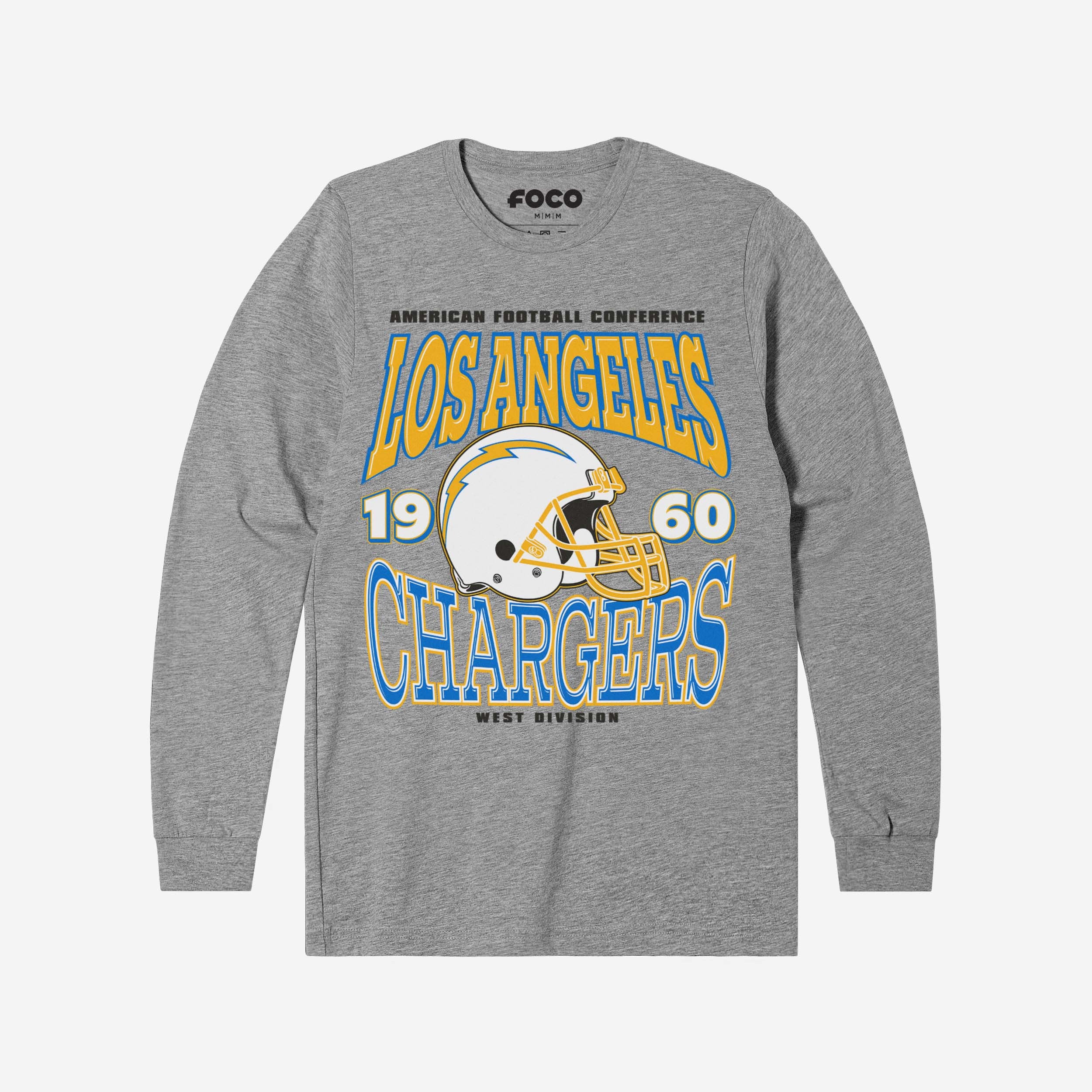 Los Angeles Chargers T-shirt à manches longues avec casque d'équipe classique