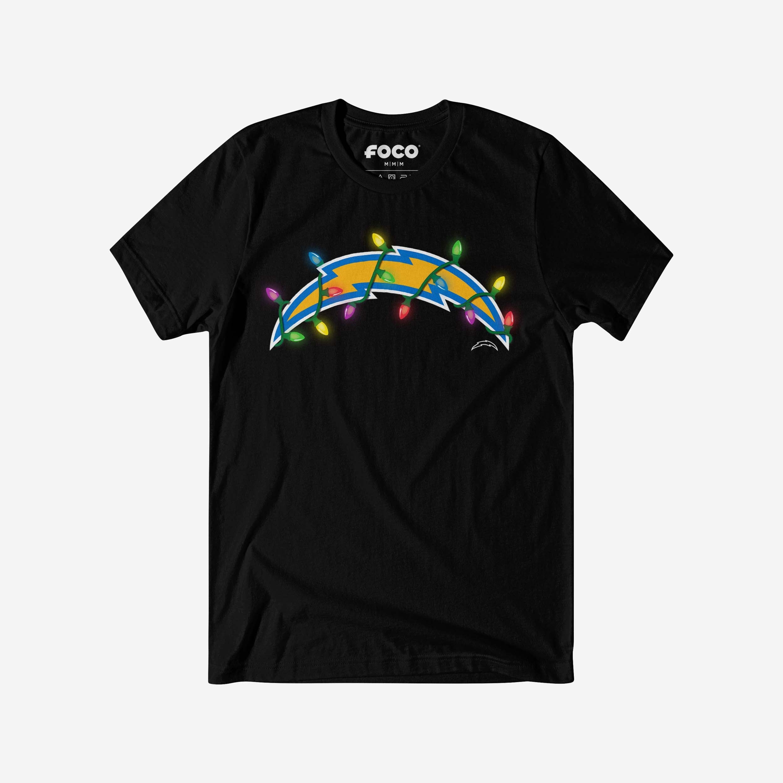 Los Angeles Chargers T-shirt avec logo principal Holiday Lights