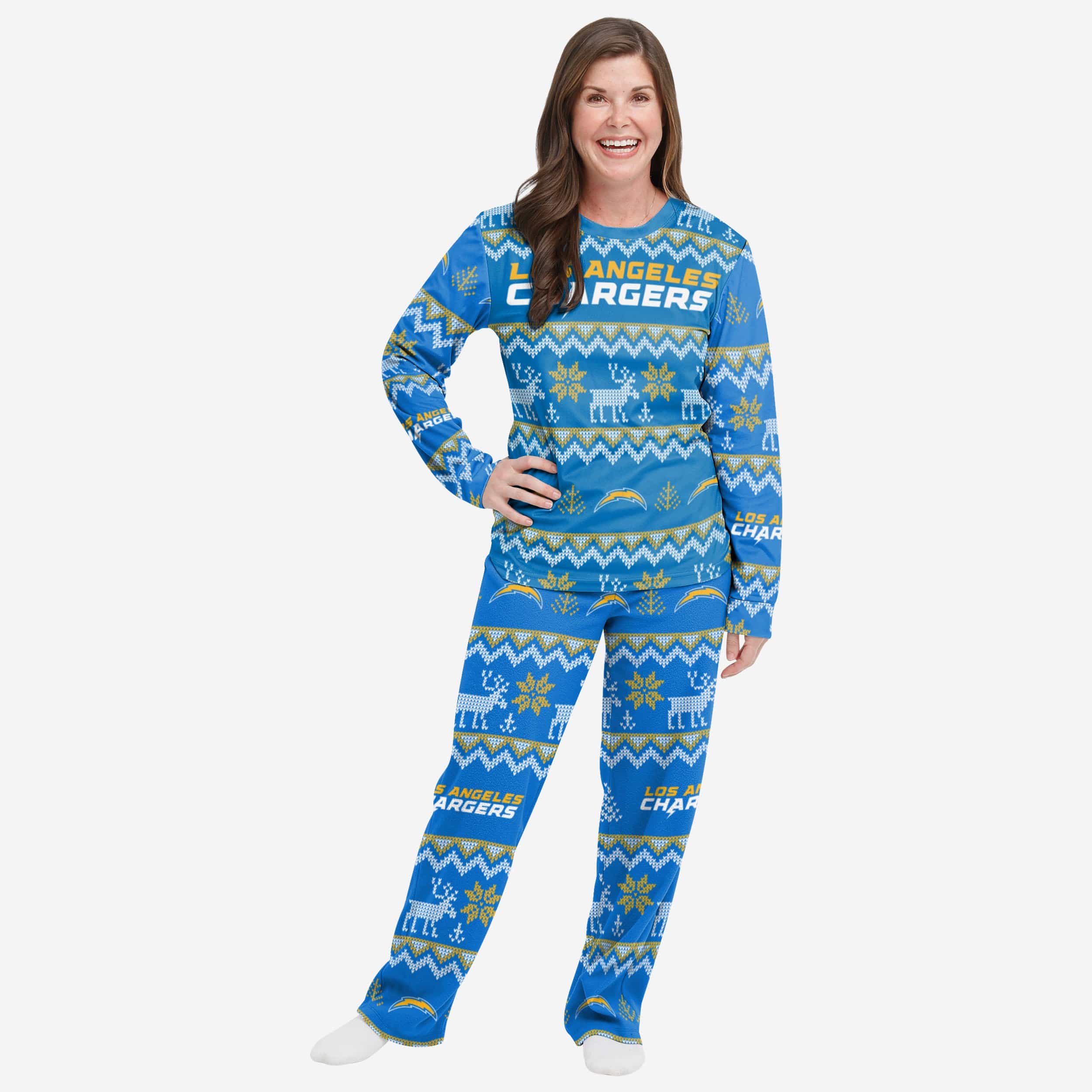 Los Angeles Chargers Pyjama de vacances en famille à motif laid pour femme
