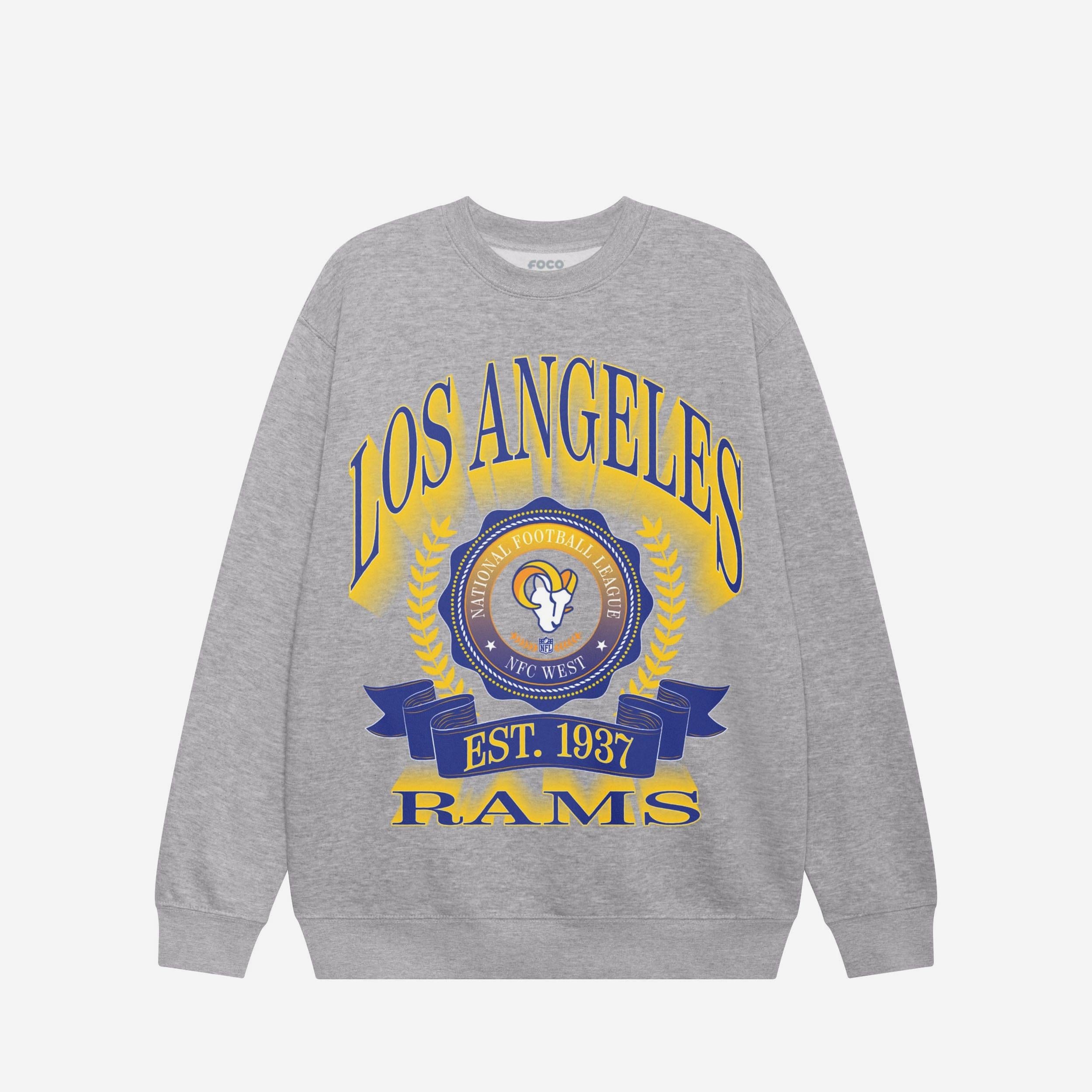 Los Angeles Rams 2020 Sweat-shirt à col rond avec écusson de bannière rétro