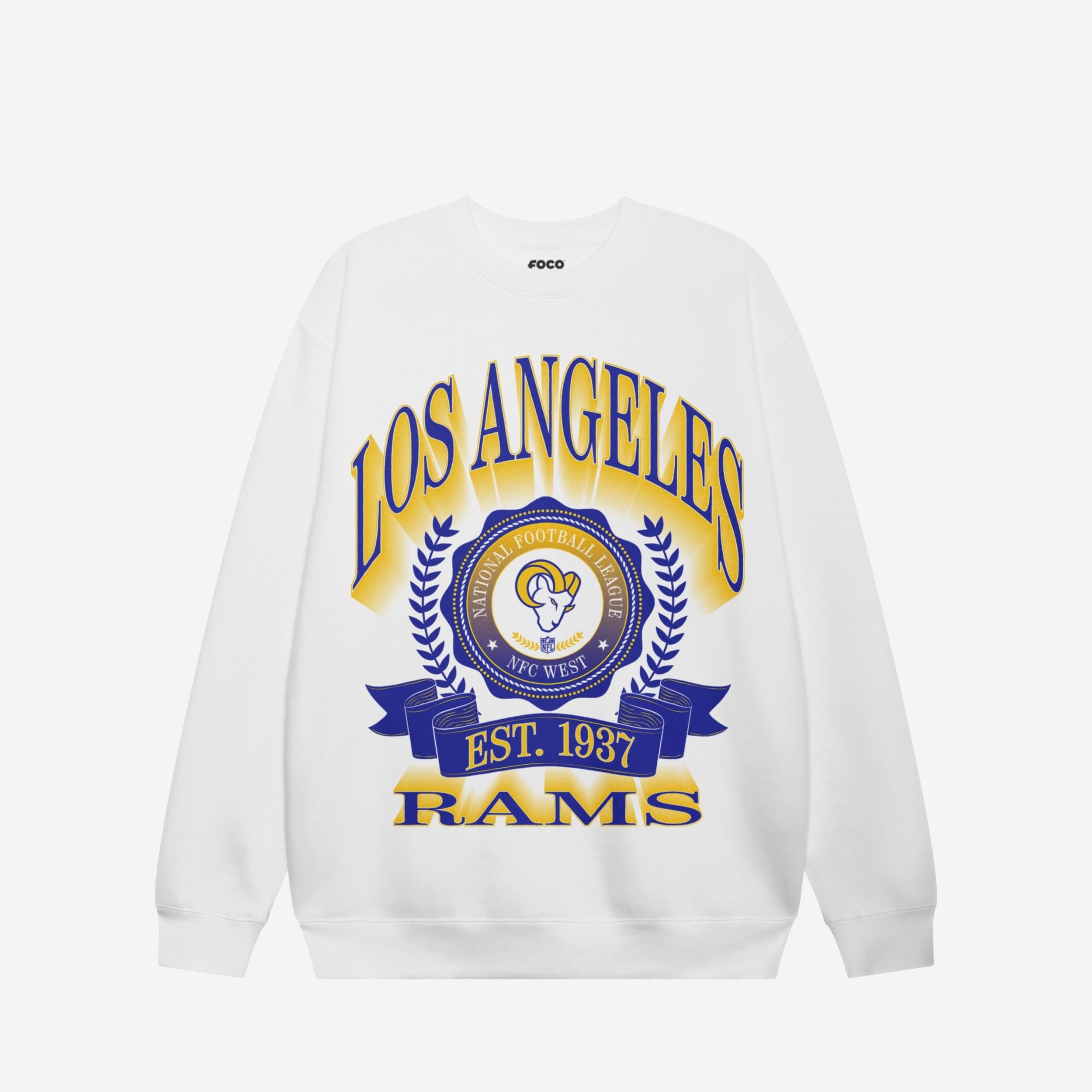 Los Angeles Rams Sweat-shirt à col rond avec écusson de bannière