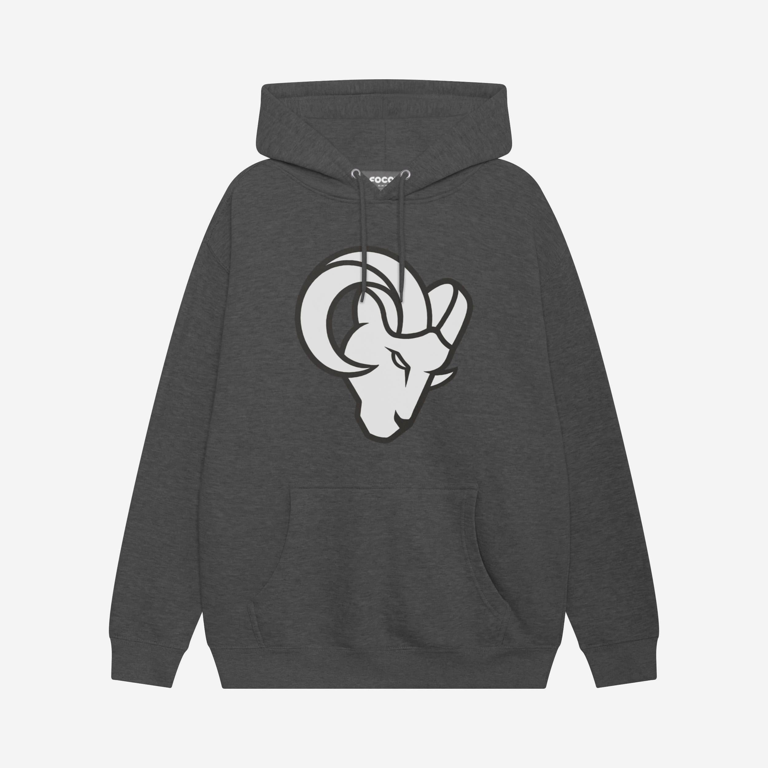 Los Angeles Rams Sweat à capuche avec logo principal noir et blanc