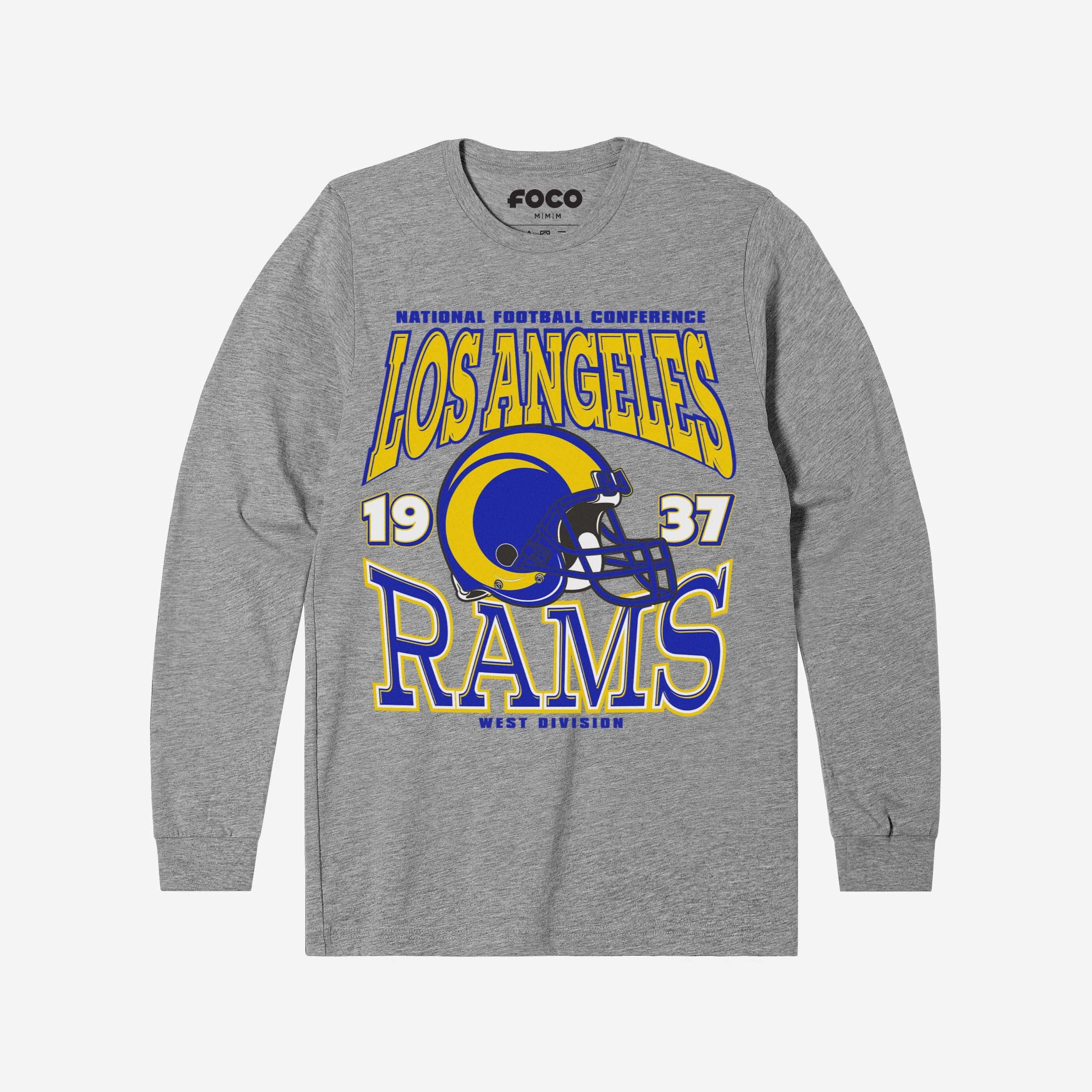 Los Angeles Rams T-shirt à manches longues avec casque d'équipe classique