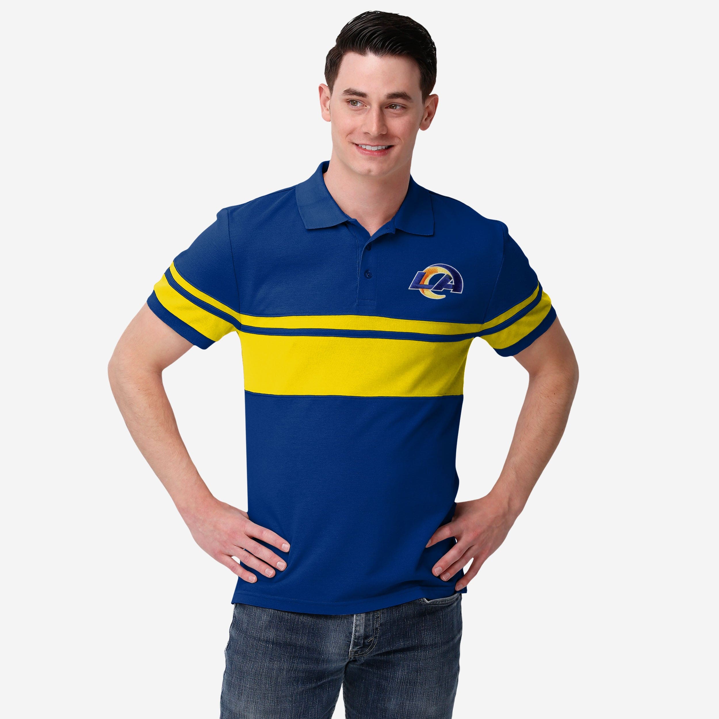 Polo à rayures en coton Los Angeles Rams