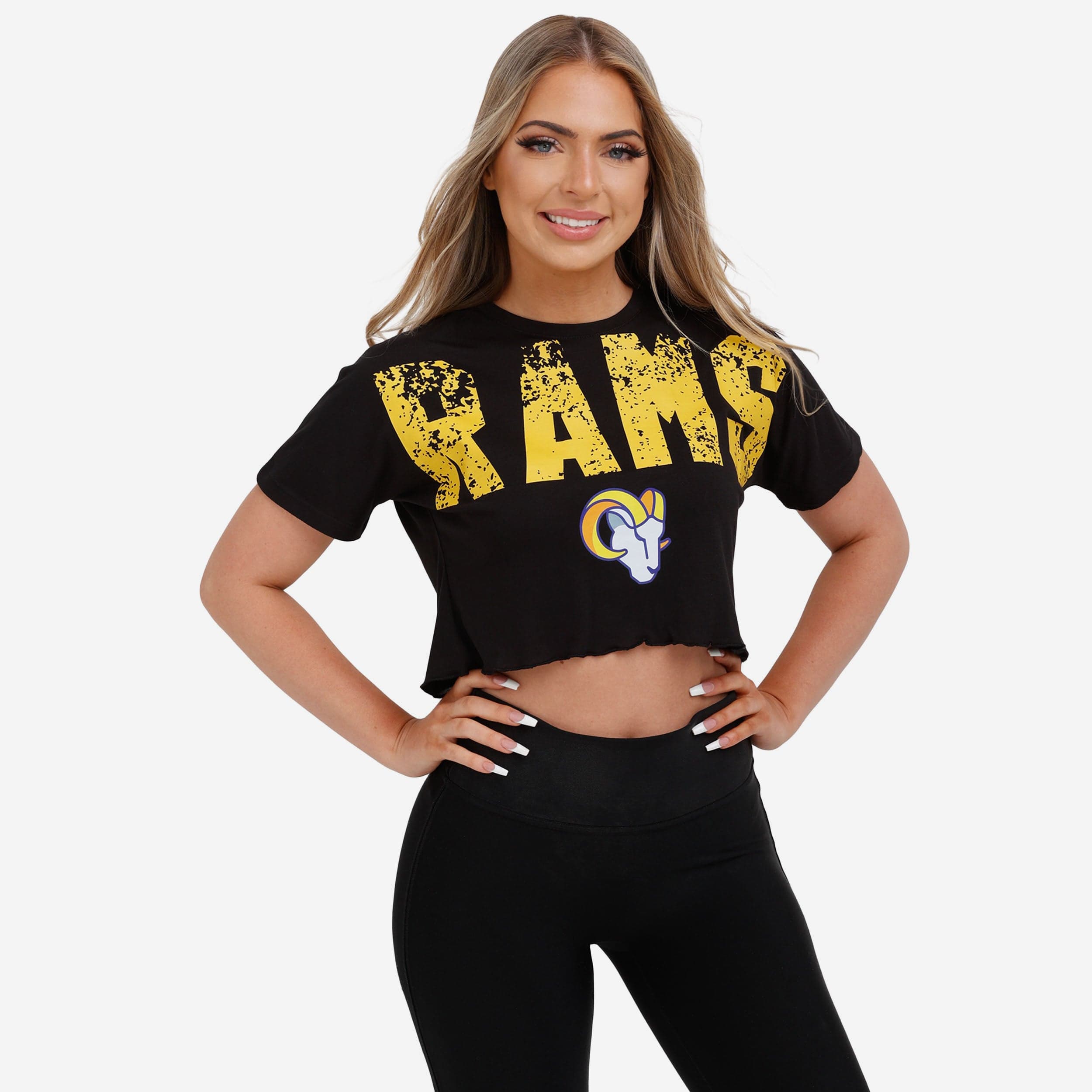 Los Angeles Rams Haut court avec mot-symbole en détresse pour femme