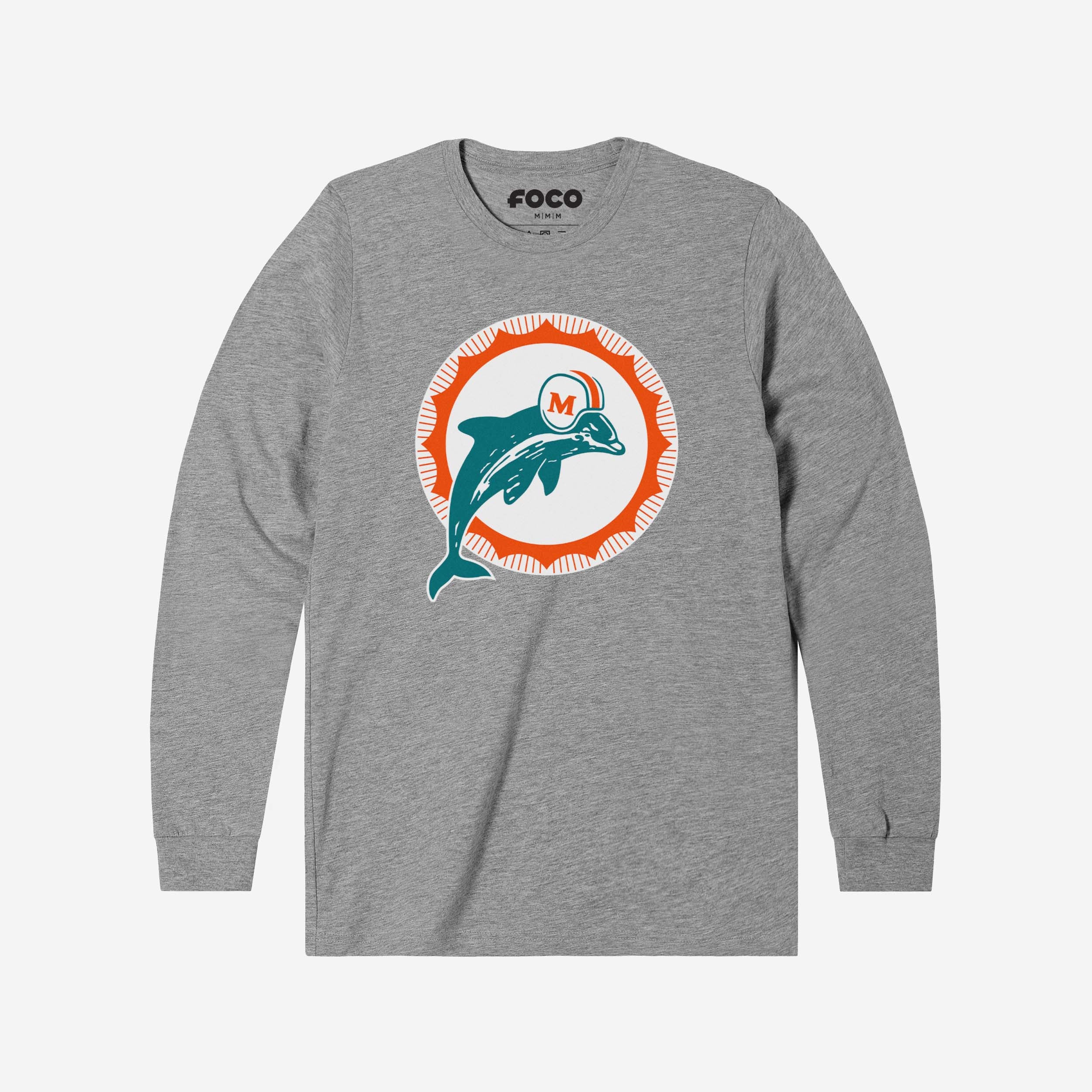 Miami Dolphins 1966 T-shirt à manches longues avec logo rétro