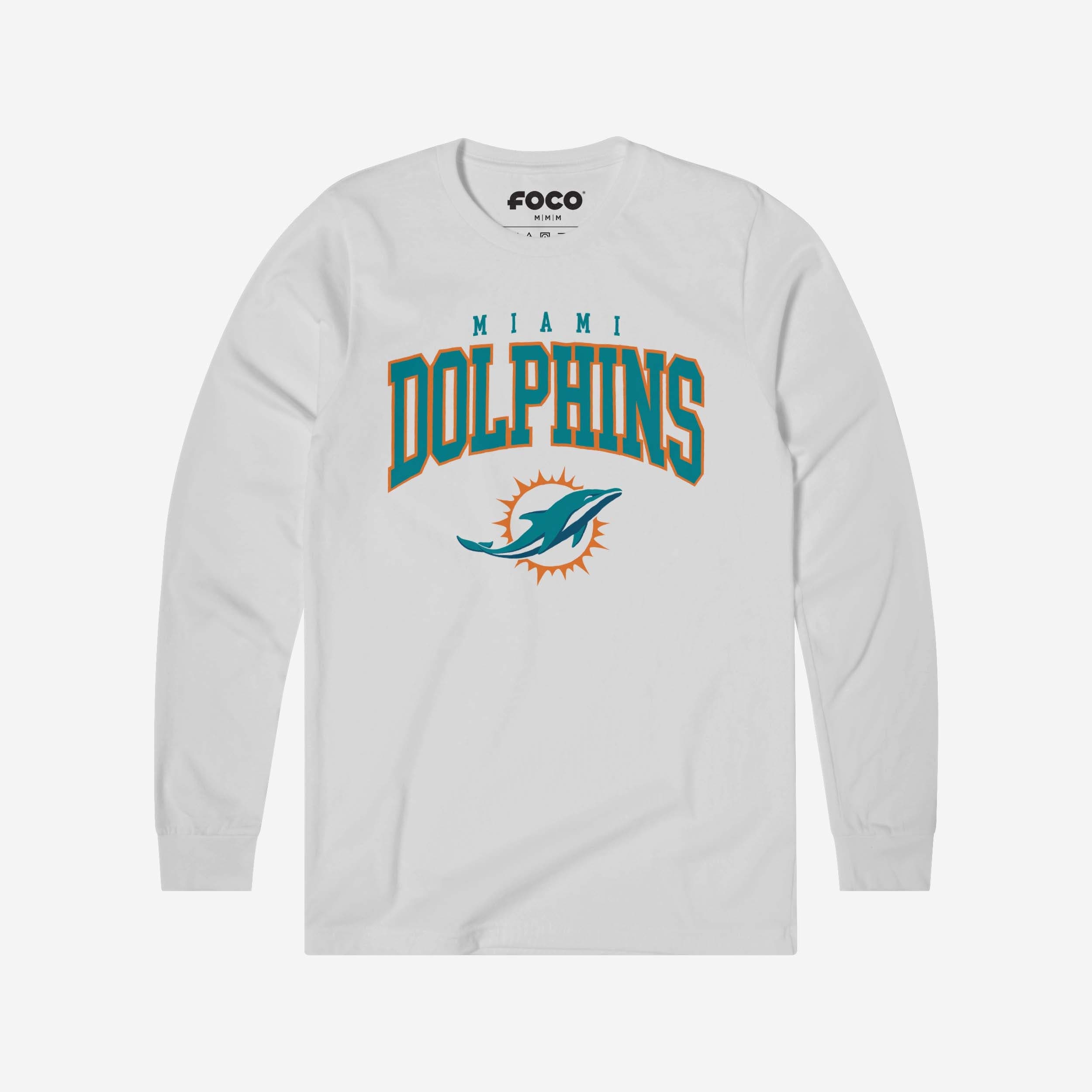 Miami Dolphins T-shirt à manches longues avec logo classique