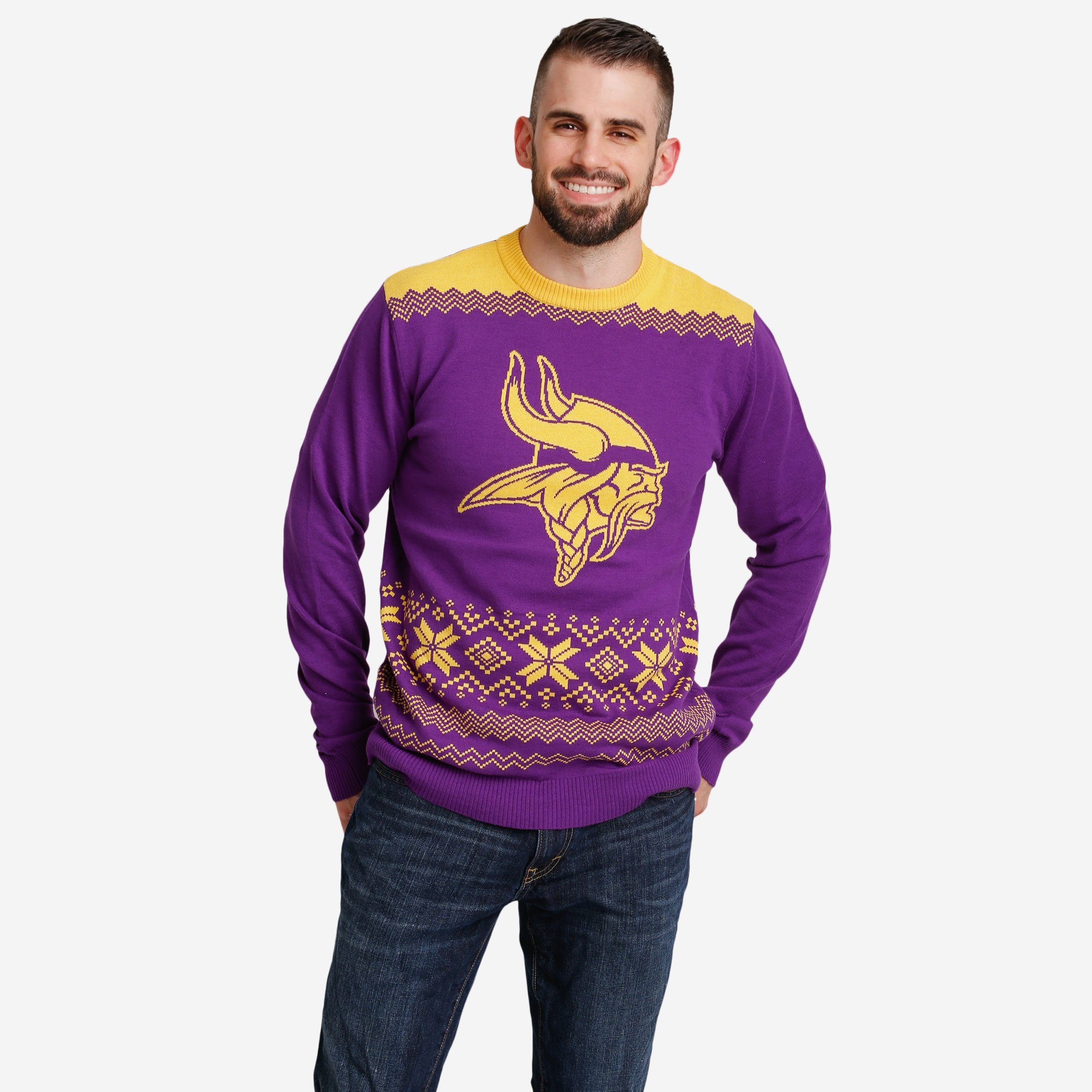 Minnesota Vikings Pull de Noël avec grand logo