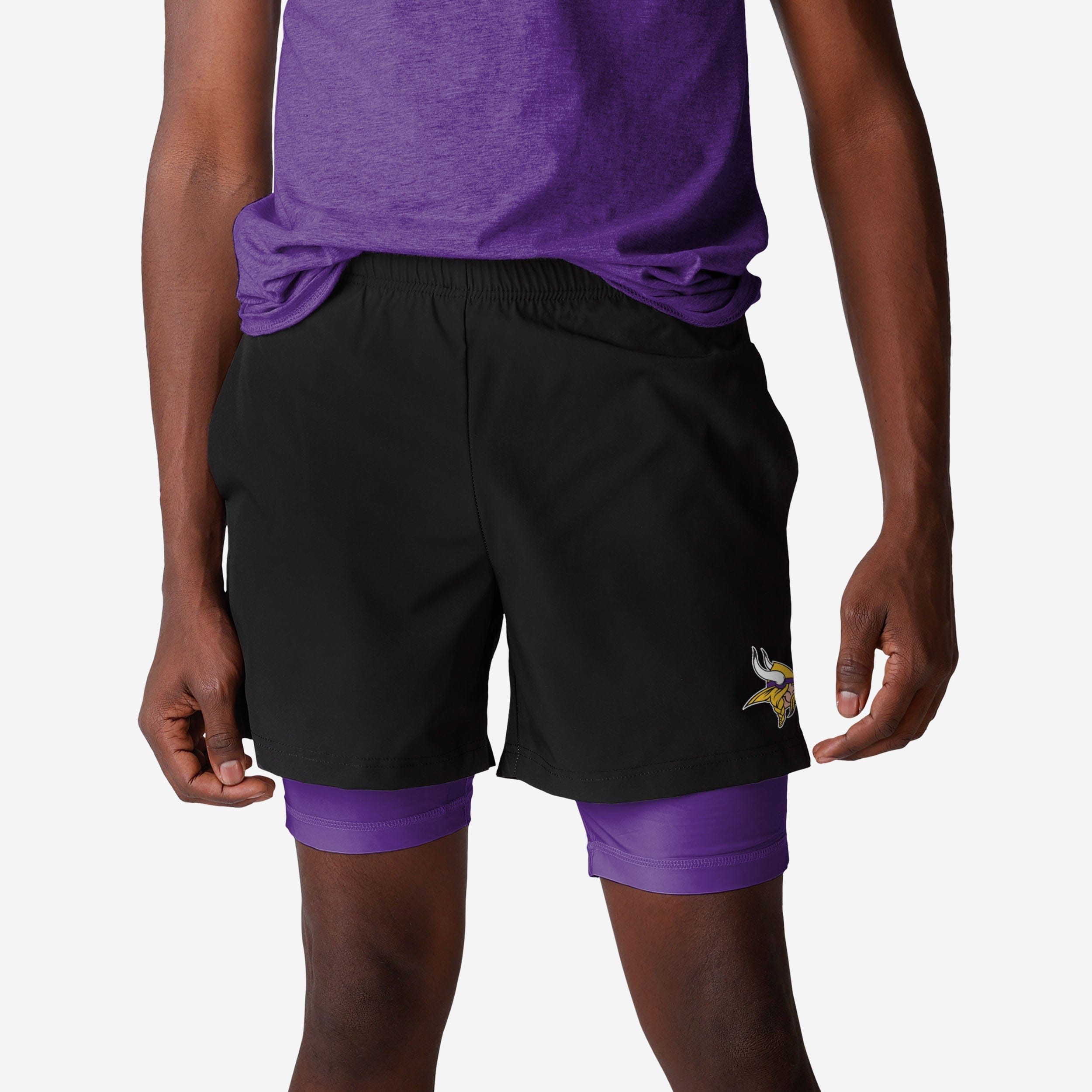 Minnesota Vikings Short noir à doublure couleur équipe