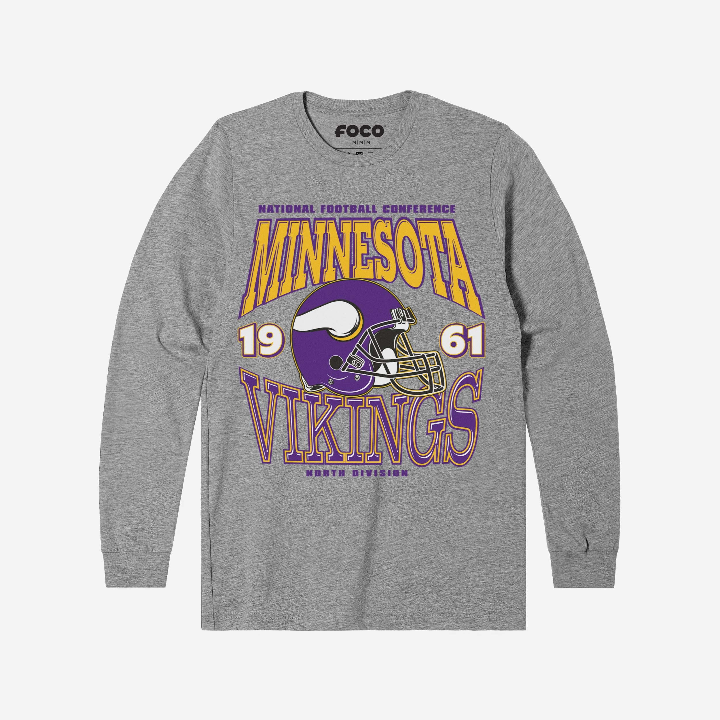 Minnesota Vikings T-shirt à manches longues avec casque d'équipe classique