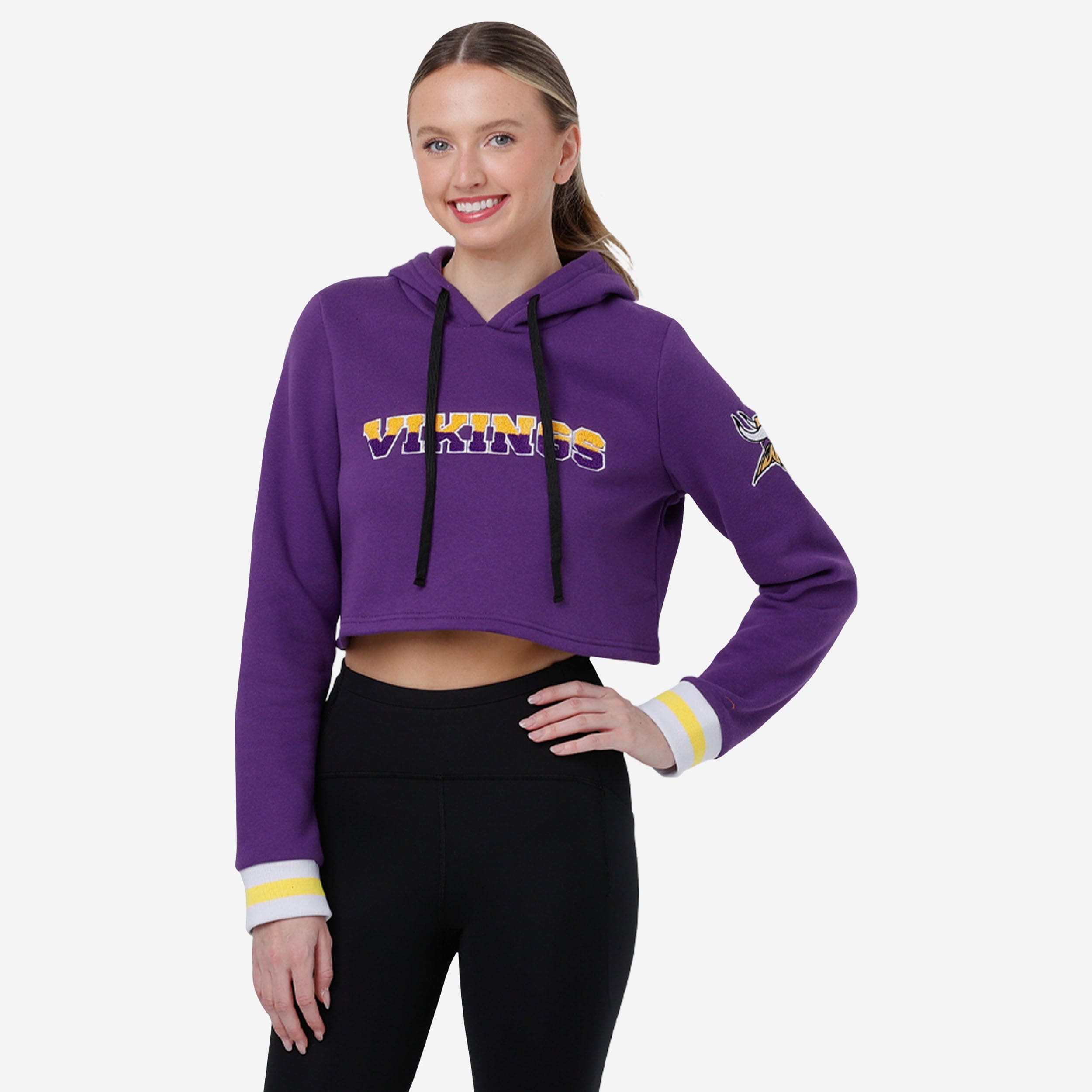 Minnesota Vikings Sweat à capuche court en chenille pour femme