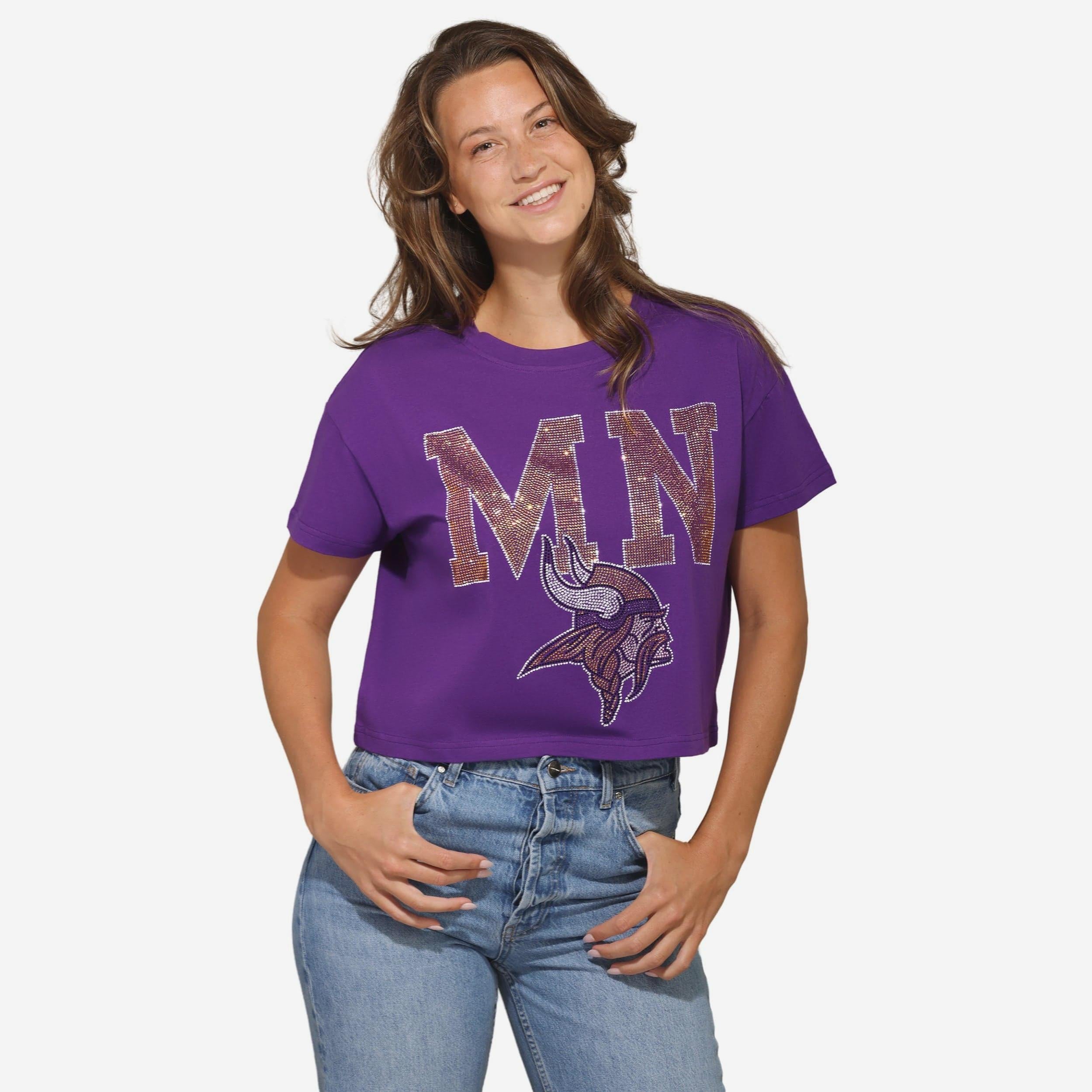 Minnesota Vikings Haut court avec logo strass pour femme