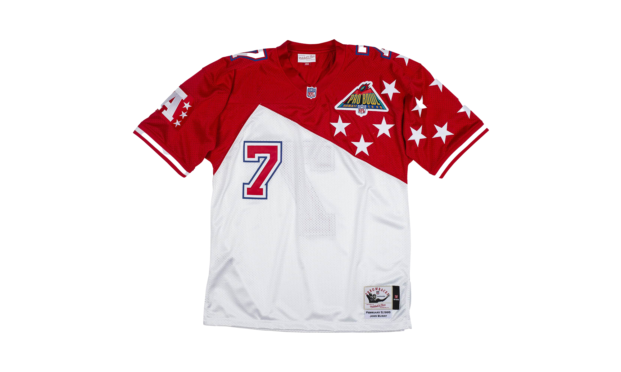 MAILLOT AUTHENTIQUE NFL AFC PRO BOWL 94-95 JOHN ELWAY "Blanc / Rouge - Afc Pro Bowl" AJY6LG19123 AFCWHRD94JEL