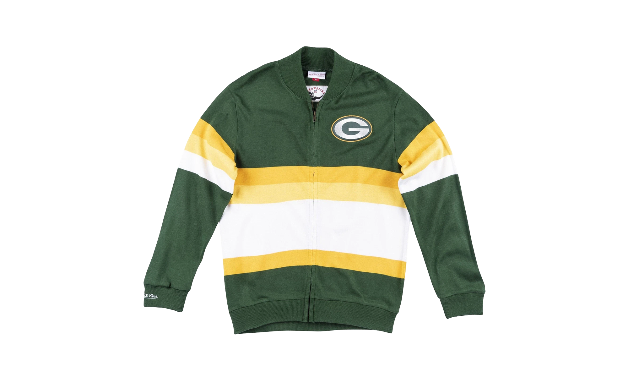 Pull zippé à rayures frontales NFL "Green Bay Packers - Hunter Green" SWTRAJ18024 GBPHNGN