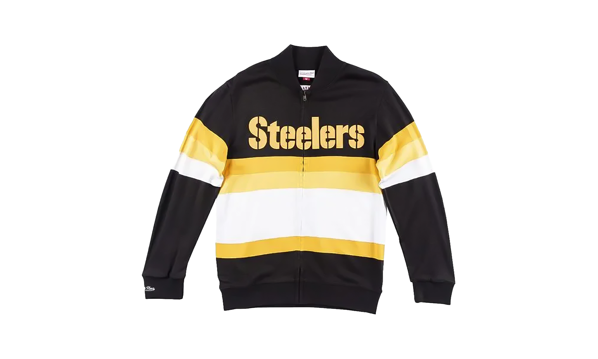 Pull zippé à rayures frontales NFL "Pittsburgh Steelers - Noir" SWTRAJ18024 PSTBLCK