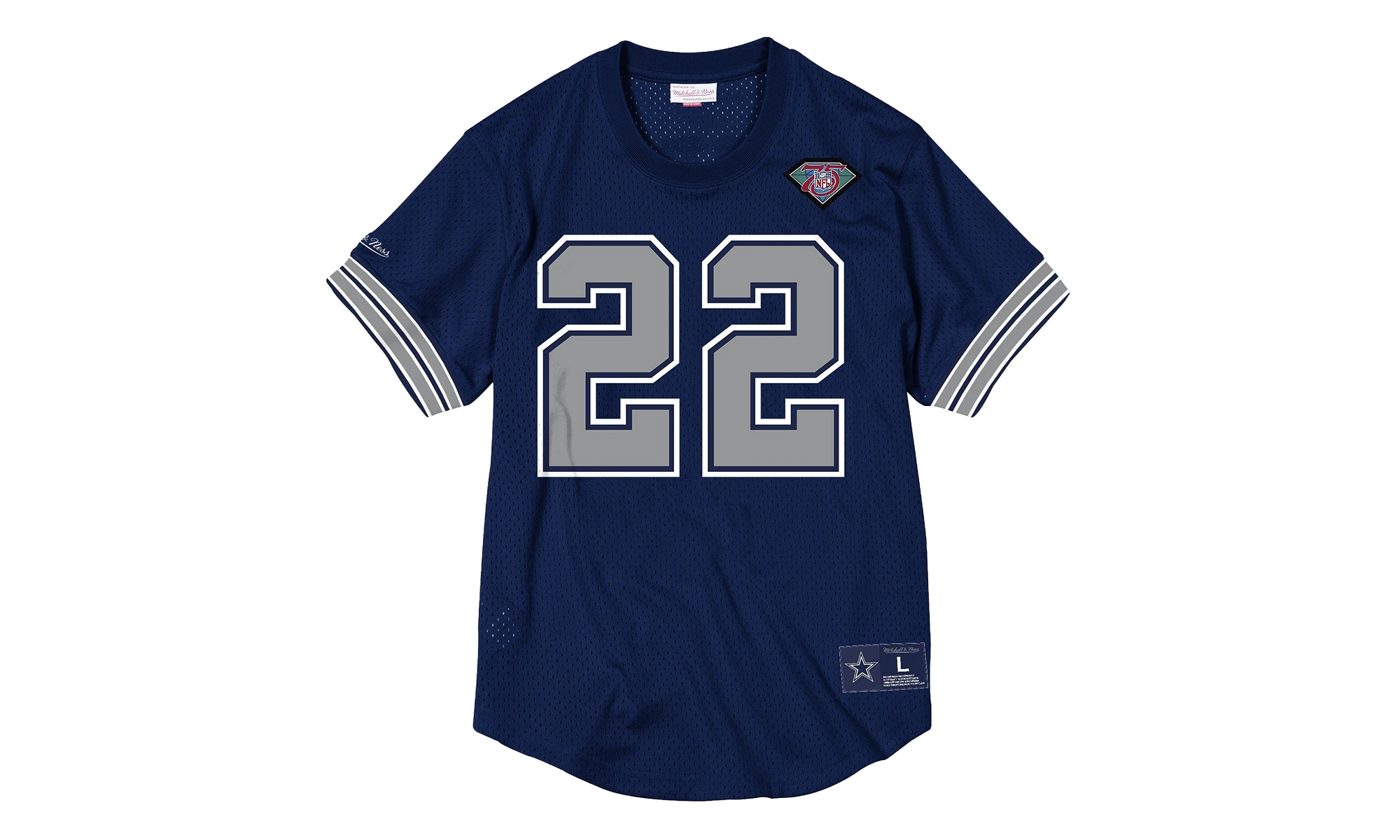 Chemise à col rond en maille avec nom et numéro NFL "Dallas Cowboys - Marine" NNMPMG18061 DCONAVY94ESM