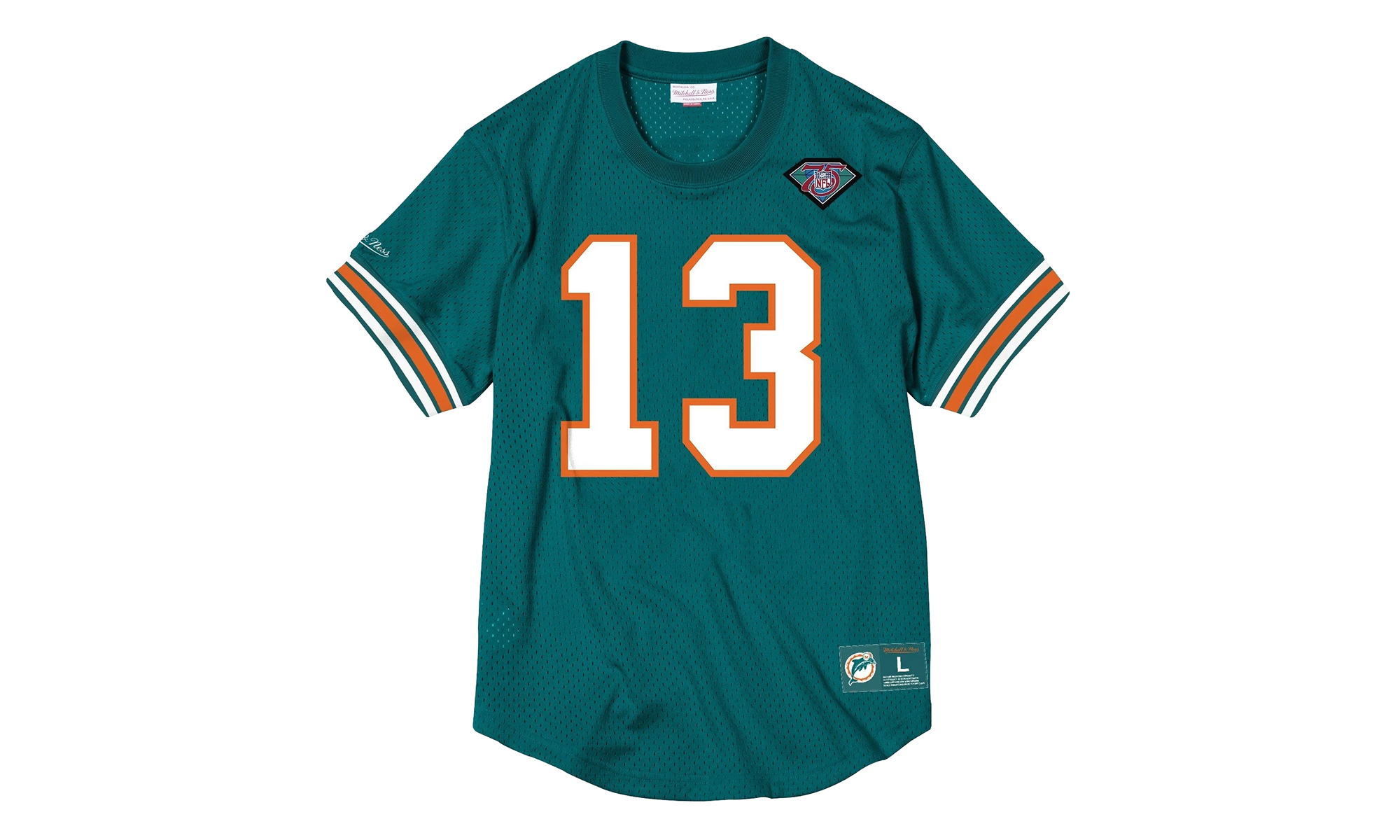 Chemise à col rond en maille avec nom et numéro NFL "Miami Dolphins - Sarcelle" NNMPMG18061 MDOTEAL94DMA