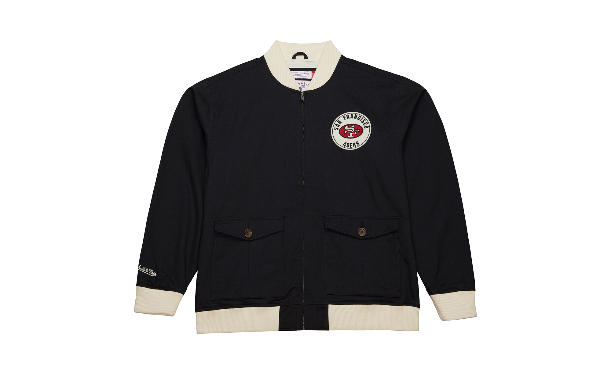 VESTE NFL REPLAY EN TWILL DE COTON VINTAGE LOGO 49ERS "Noir" JK8071 SF4BLCK