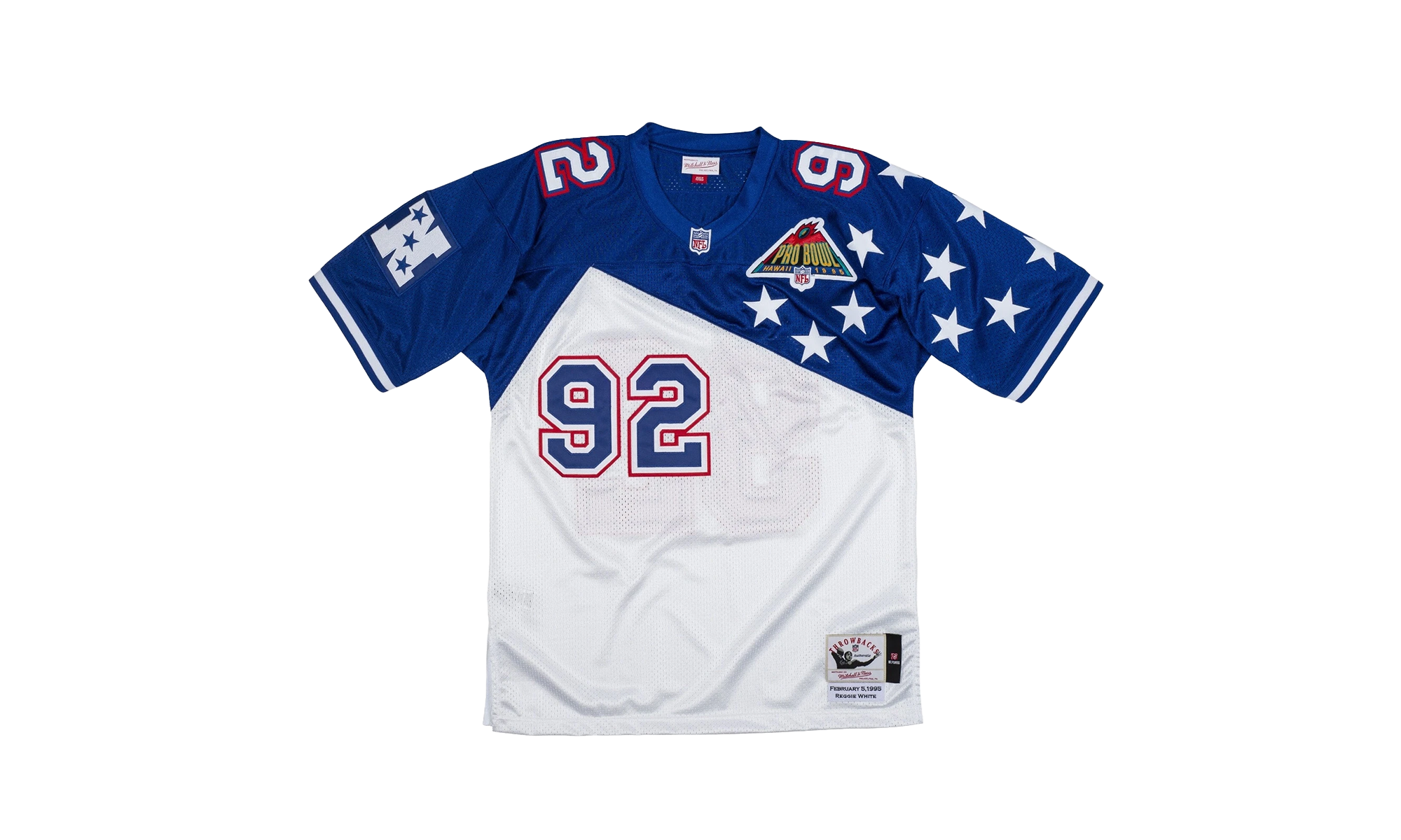 Maillot NFL Reggie Blanc Authentique "1994-95 AFC - Blanc / Royal" AJY6LG19122 NFCWHRY94RWH