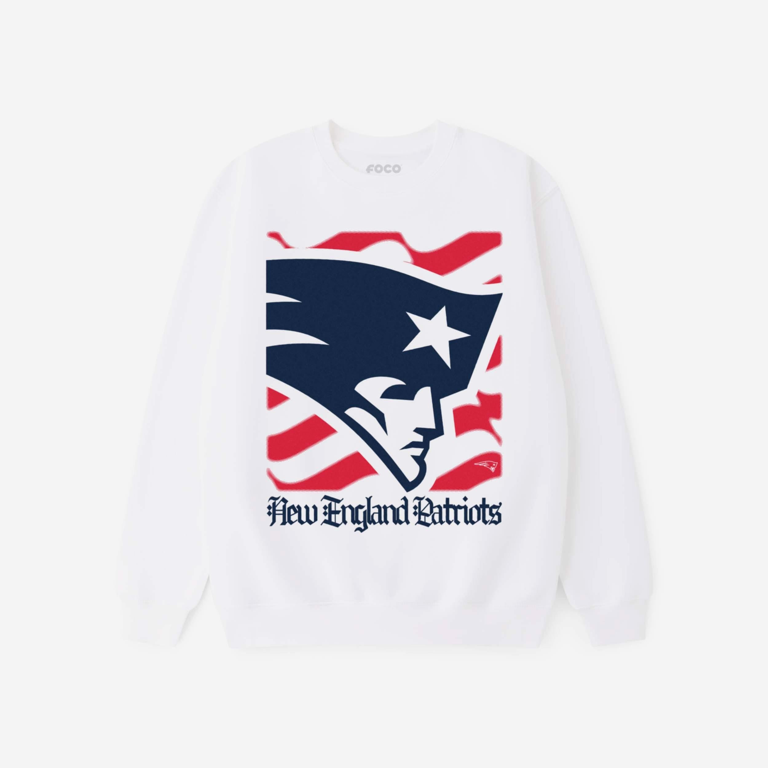 New England Patriots Sweat-shirt à col rond avec logo American Heritage
