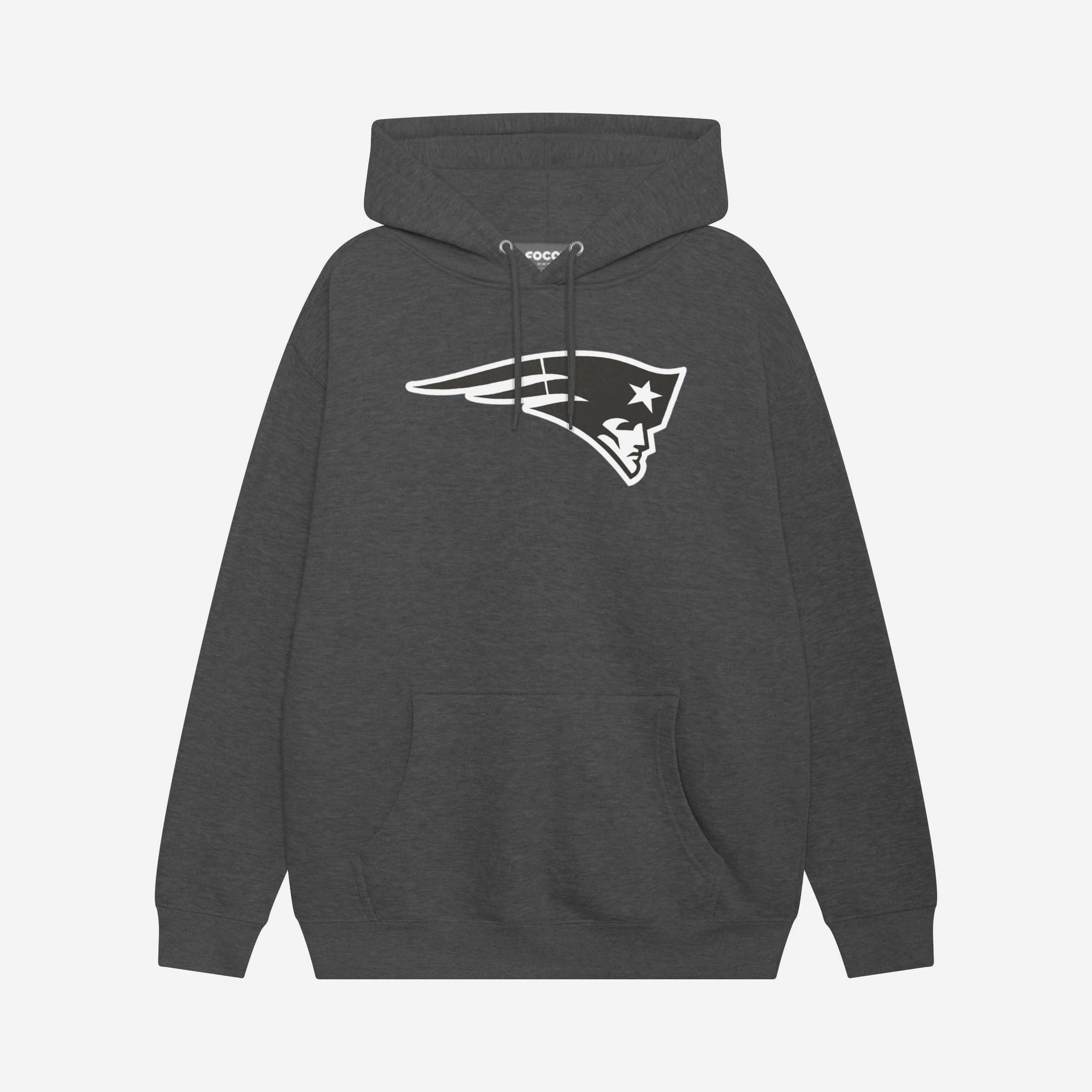 New England Patriots Sweat à capuche avec logo principal noir et blanc