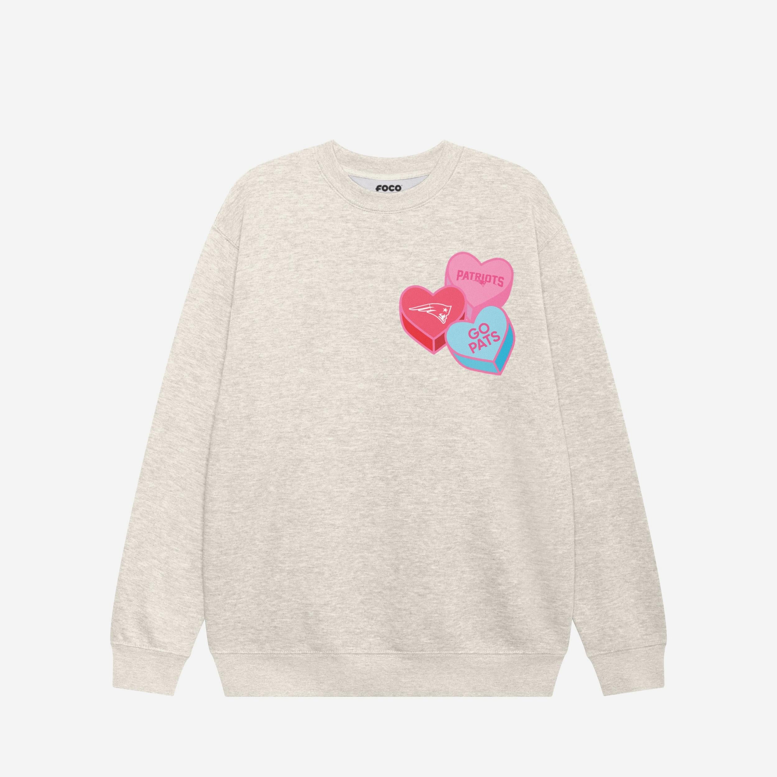 New England Patriots Sweat-shirt à col rond Candy Heart