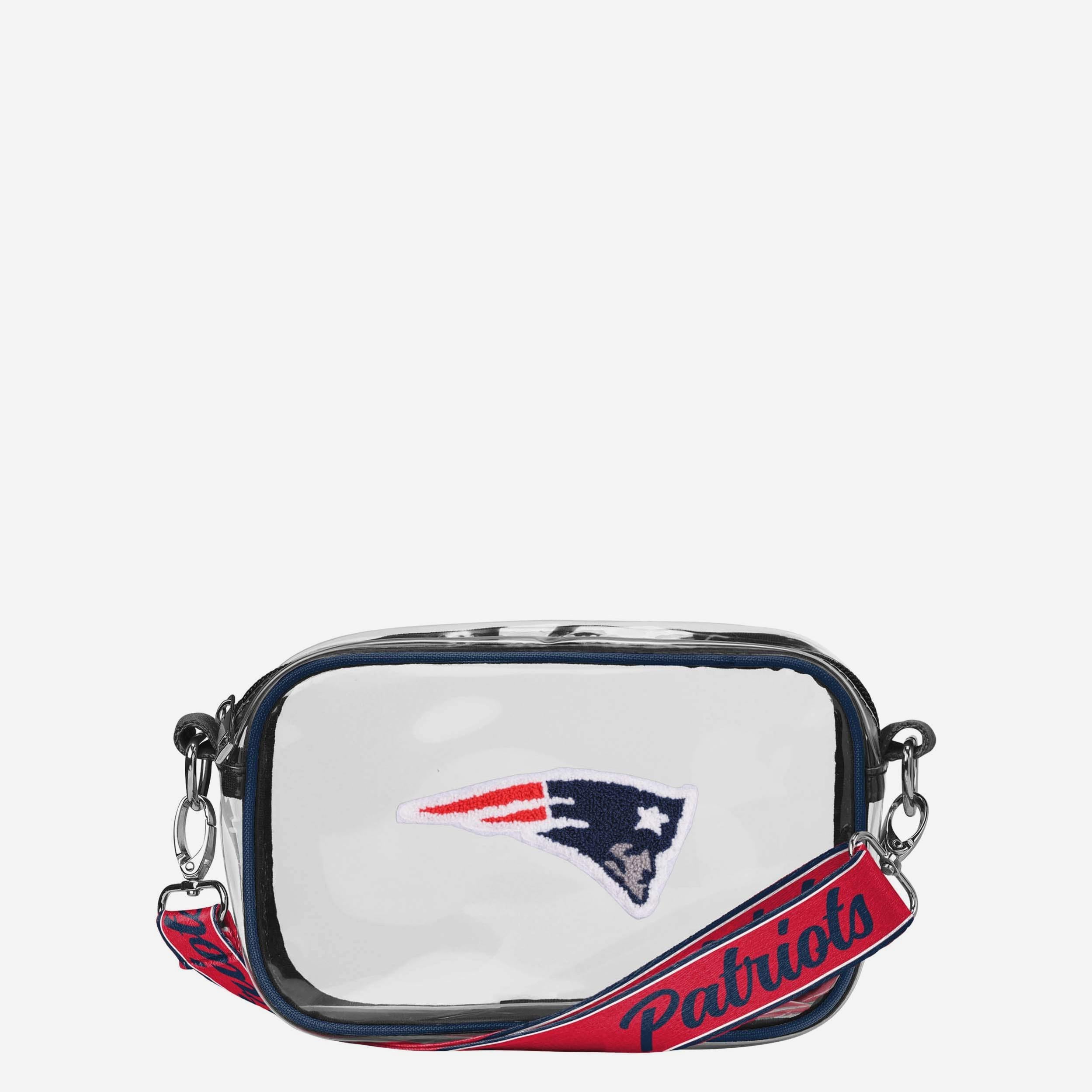 New England Patriots Sac à bandoulière transparent avec logo chenille
