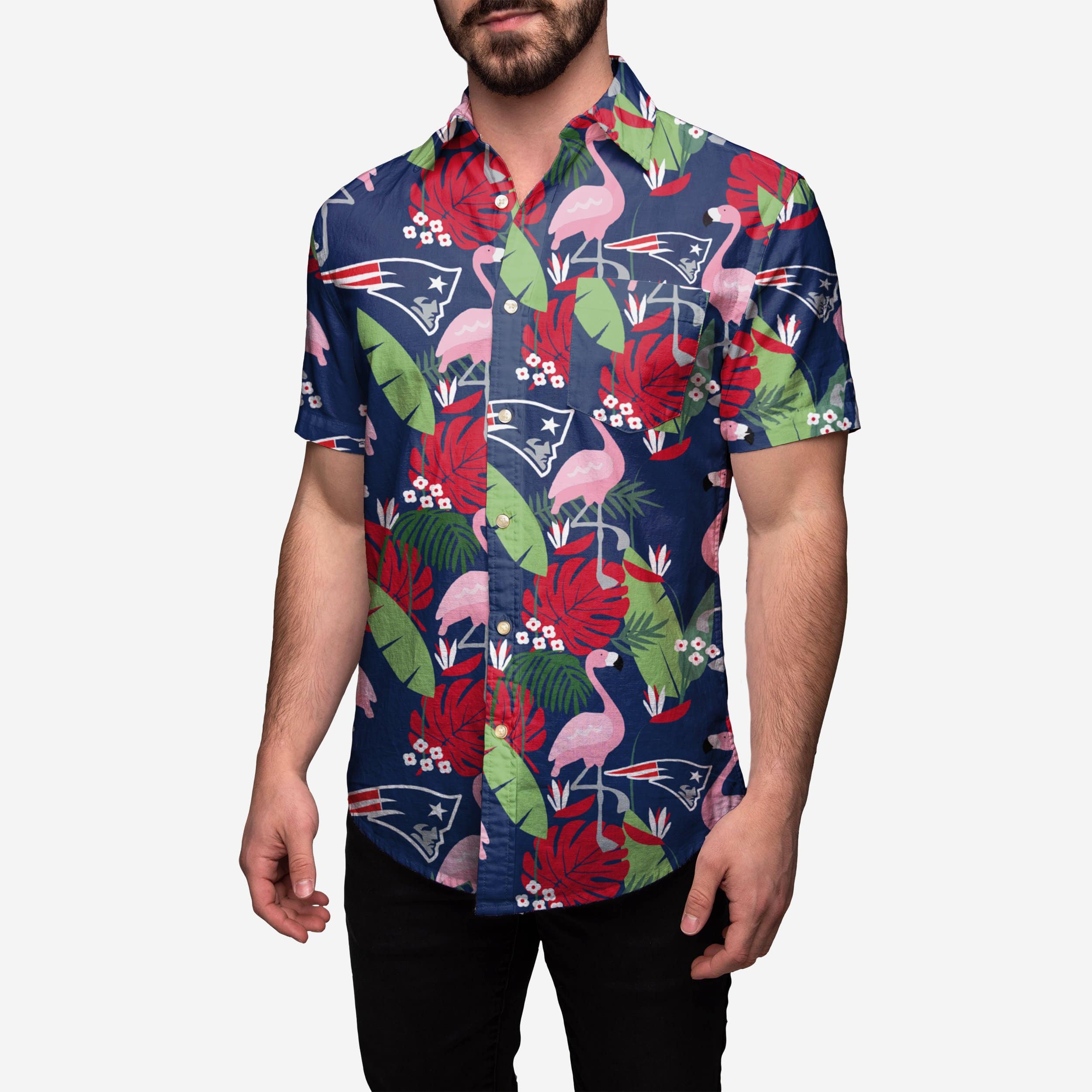 New England Patriots Chemise boutonnée à fleurs