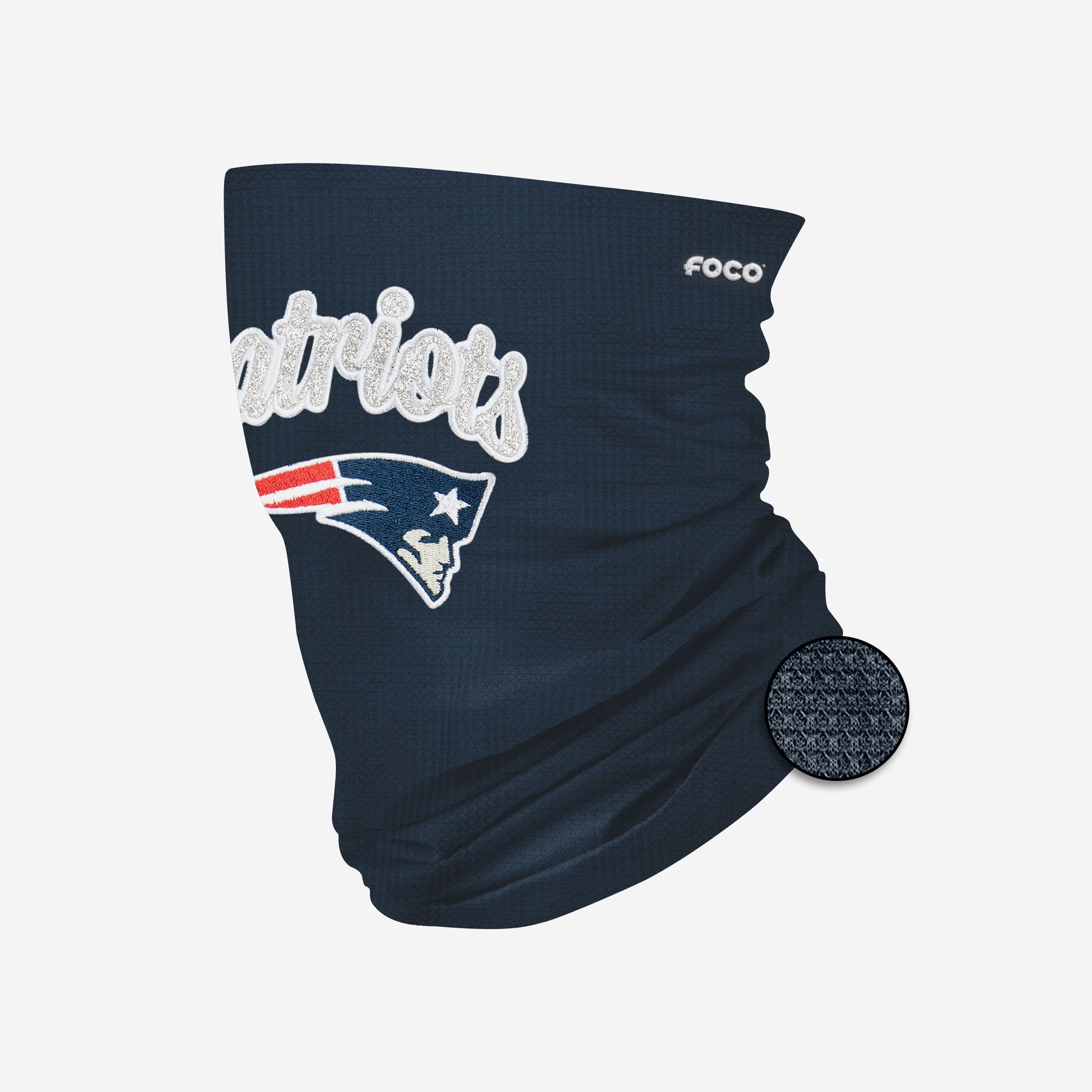 New England Patriots Écharpe guêtre gaufrée à paillettes