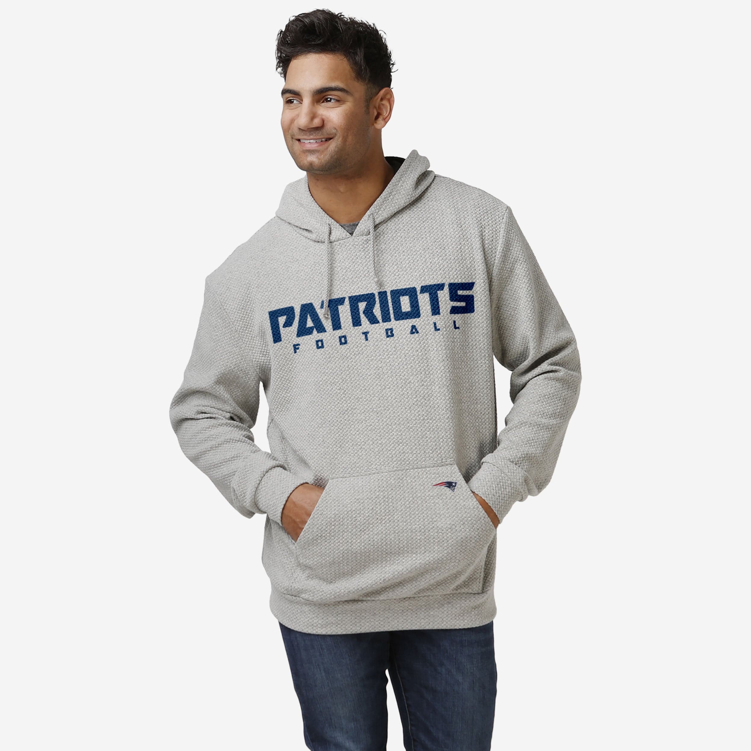 New England Patriots Sweat à capuche tissé gris
