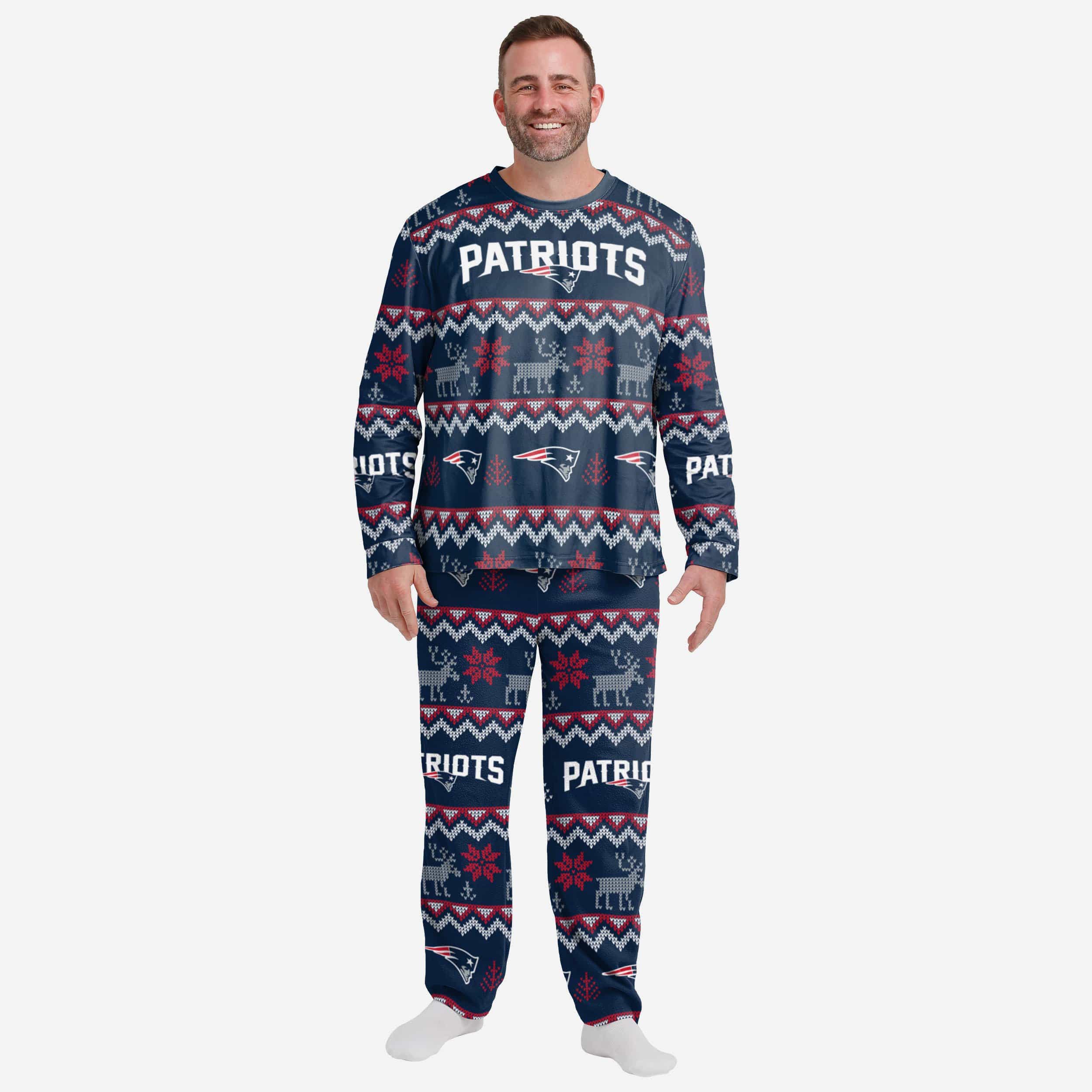 New England Patriots Pyjama de vacances en famille à motif laid pour hommes