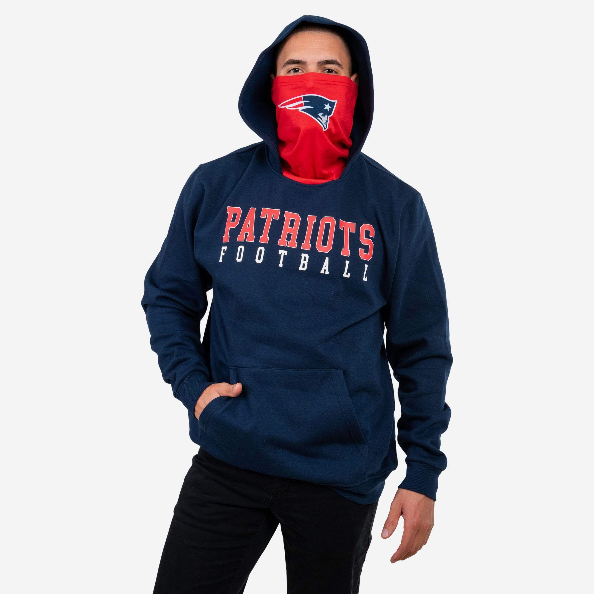New England Patriots Sweat à capuche uni avec guêtre