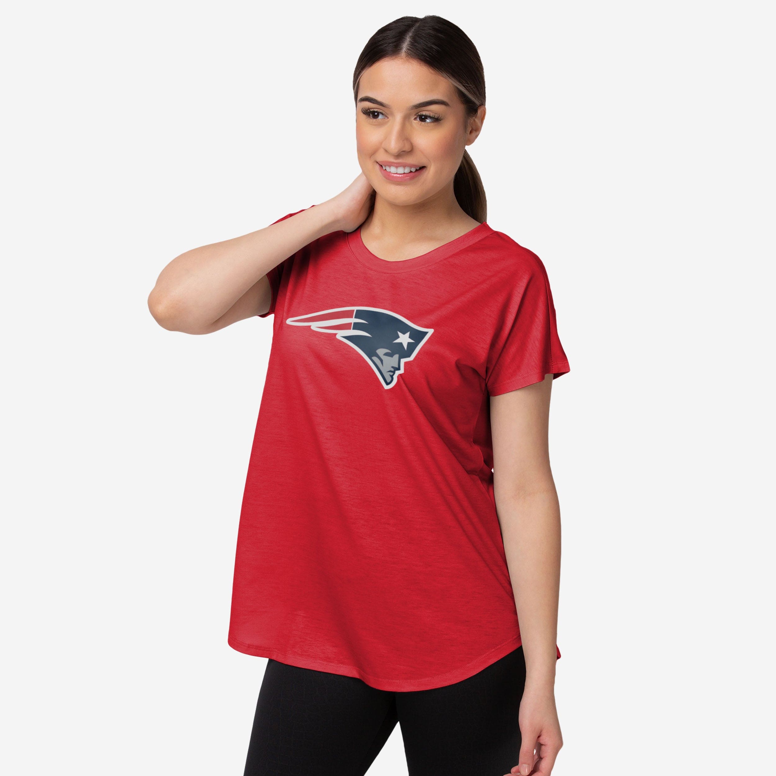 New England Patriots Haut tunique à grand logo pour femme