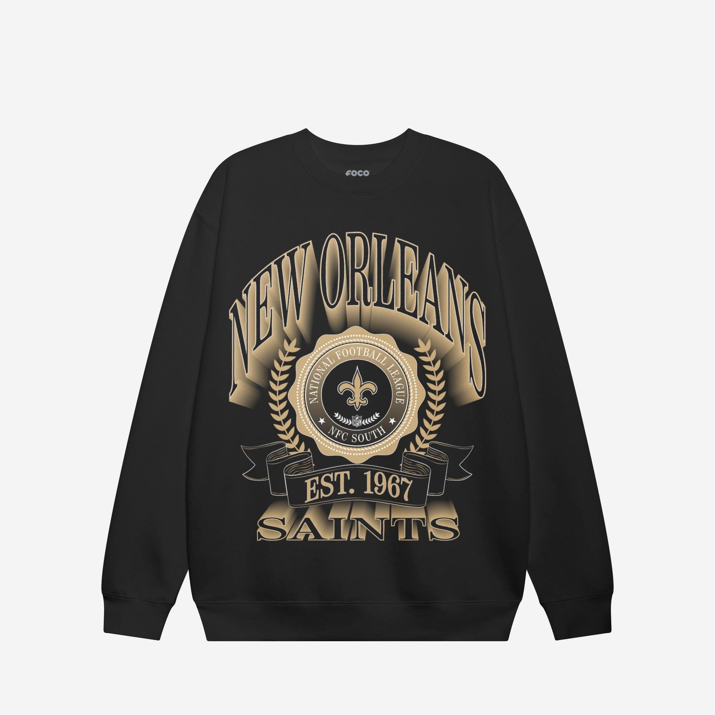 New Orleans Saints Sweat-shirt à col rond avec écusson de bannière
