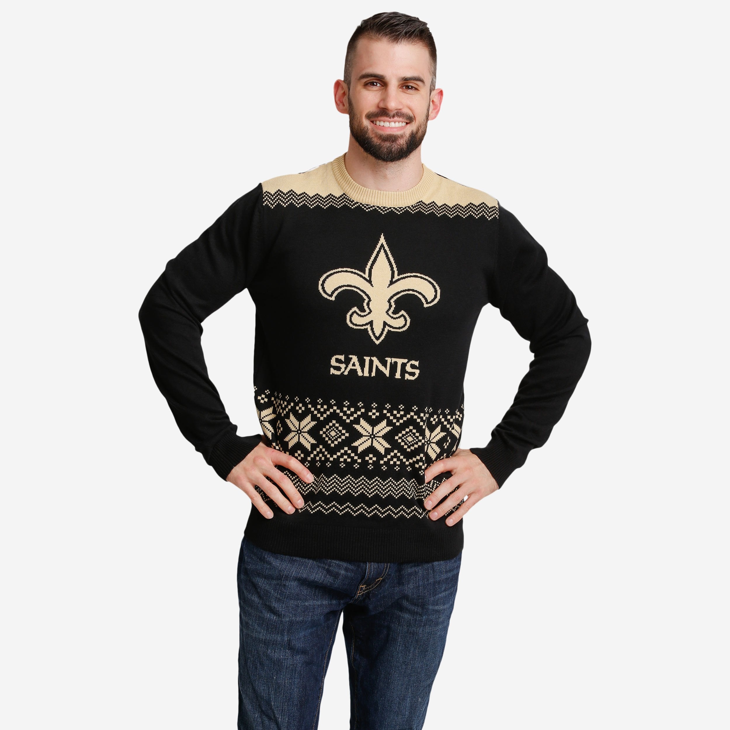 New Orleans Saints Pull de Noël avec grand logo