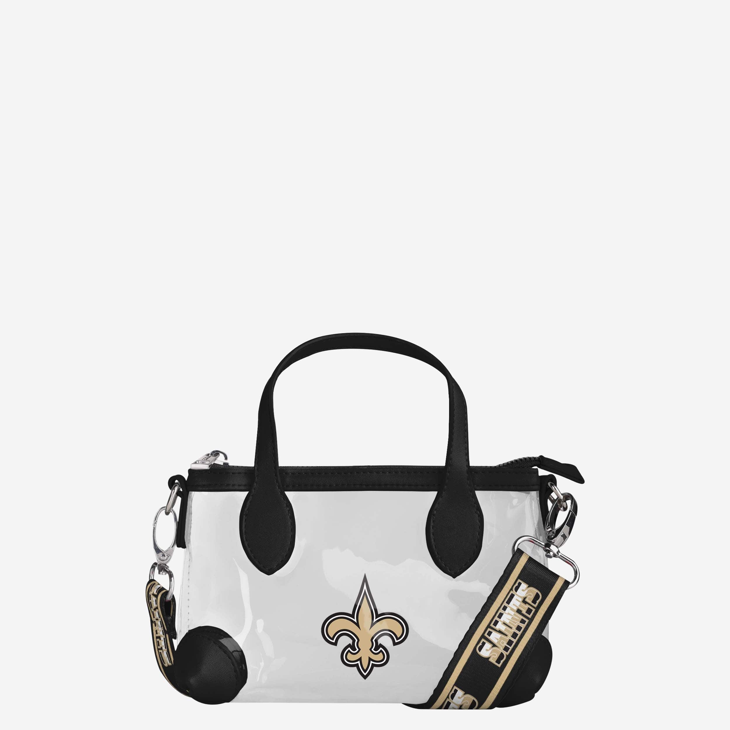 New Orleans Saints Mini sac à main à bandoulière transparent avec grand logo