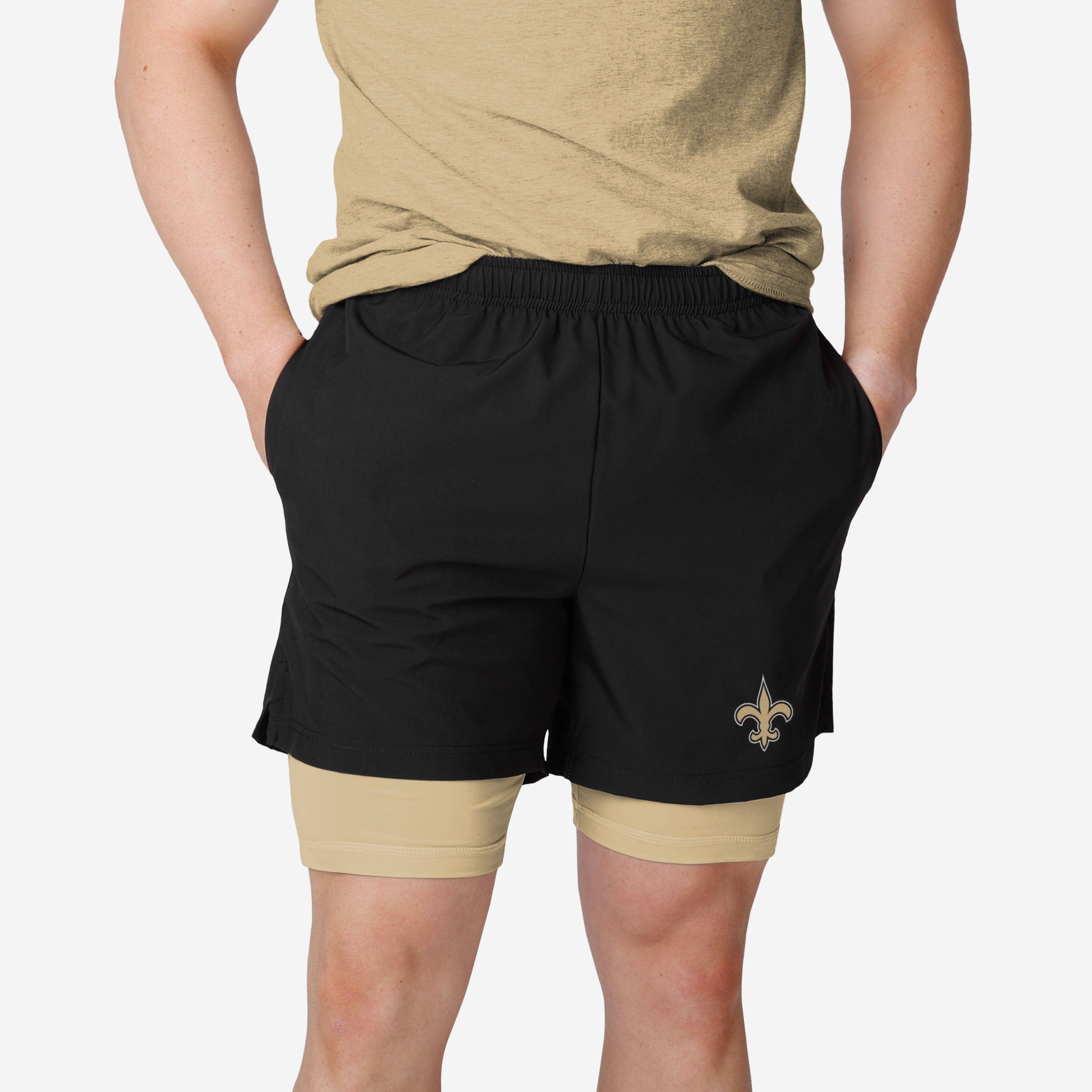 New Orleans Saints Short noir à doublure couleur équipe
