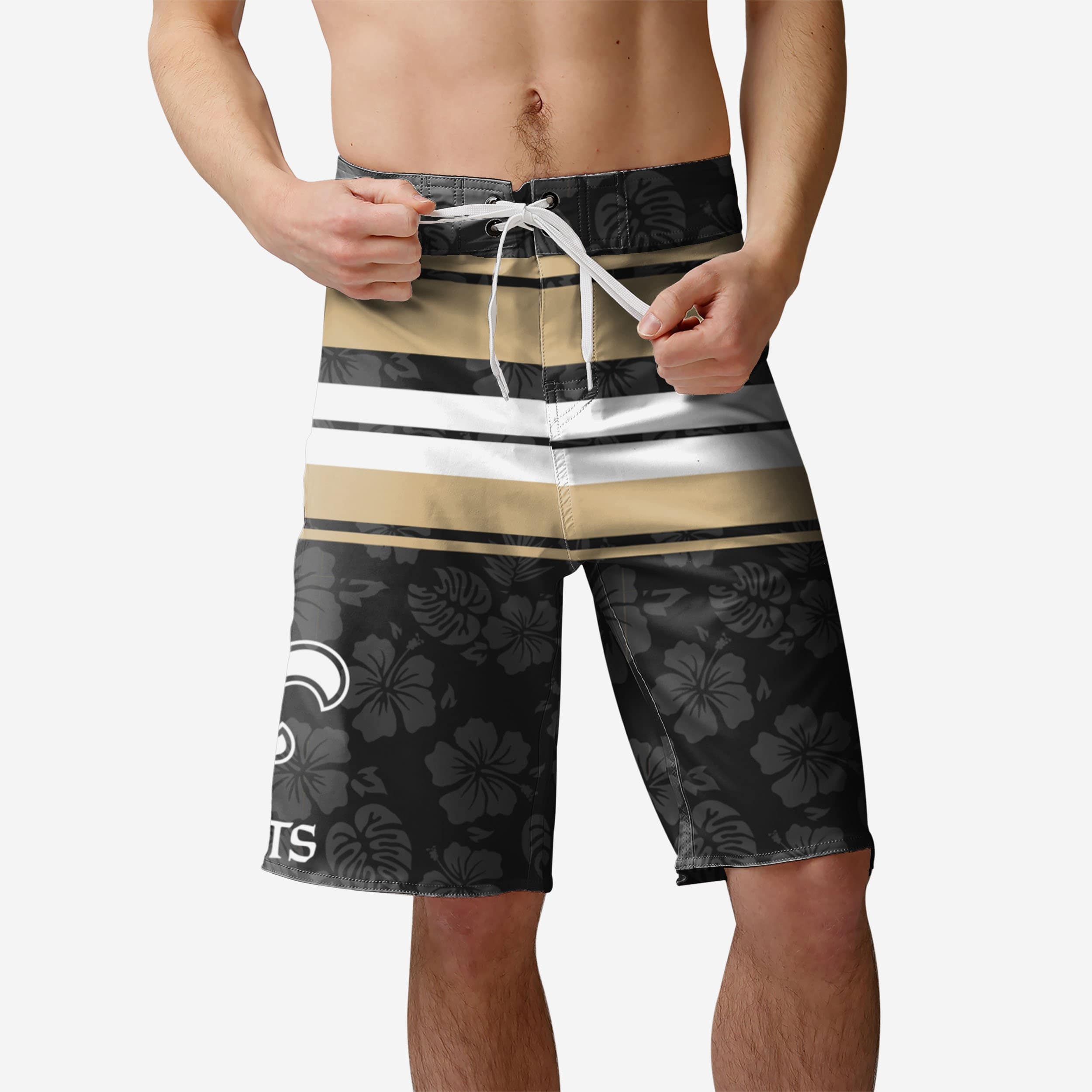 New Orleans Saints Short de bain à rayures Hibiscus Boardwalk