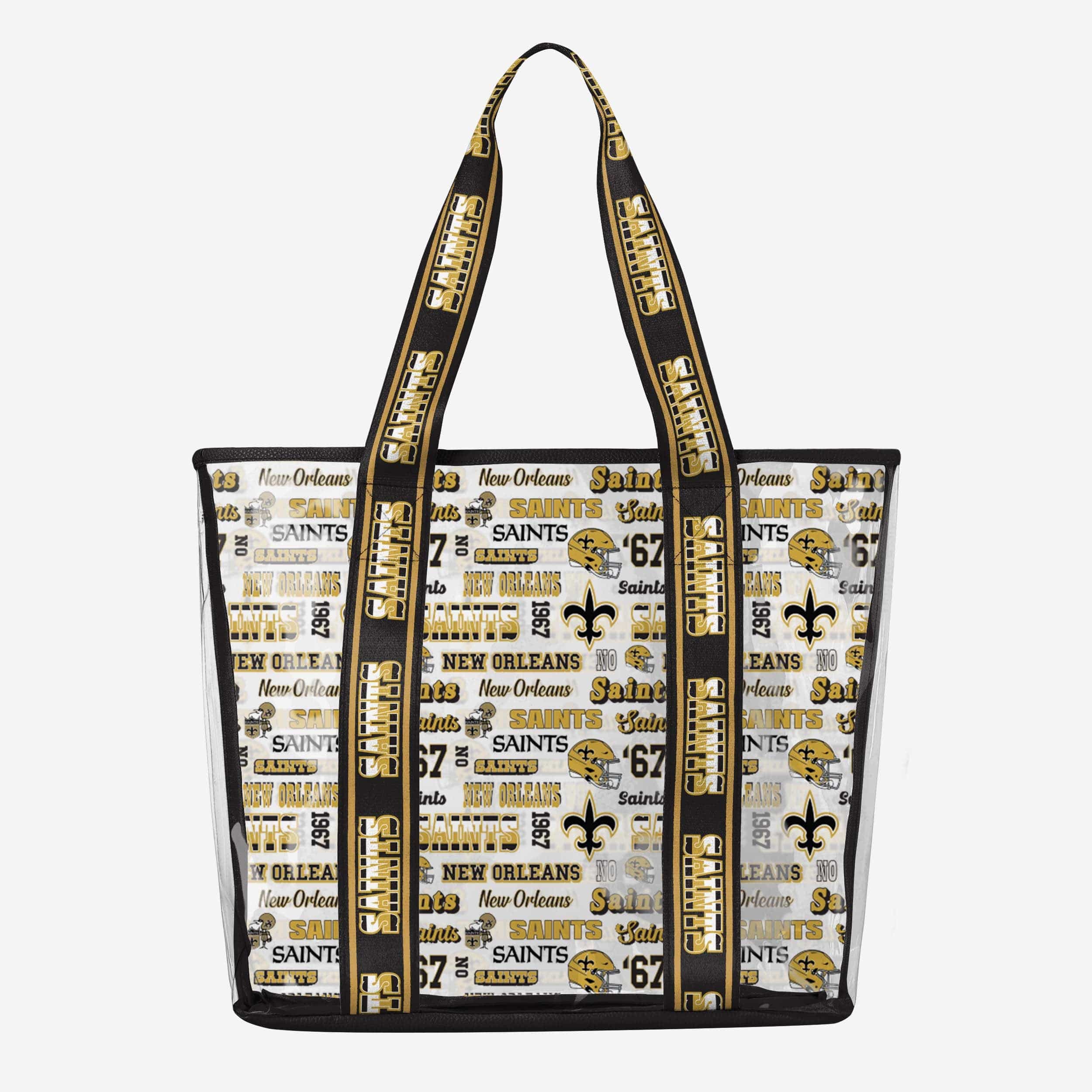 New Orleans Saints Répétez l'impression rétro Sac fourre-tout transparent