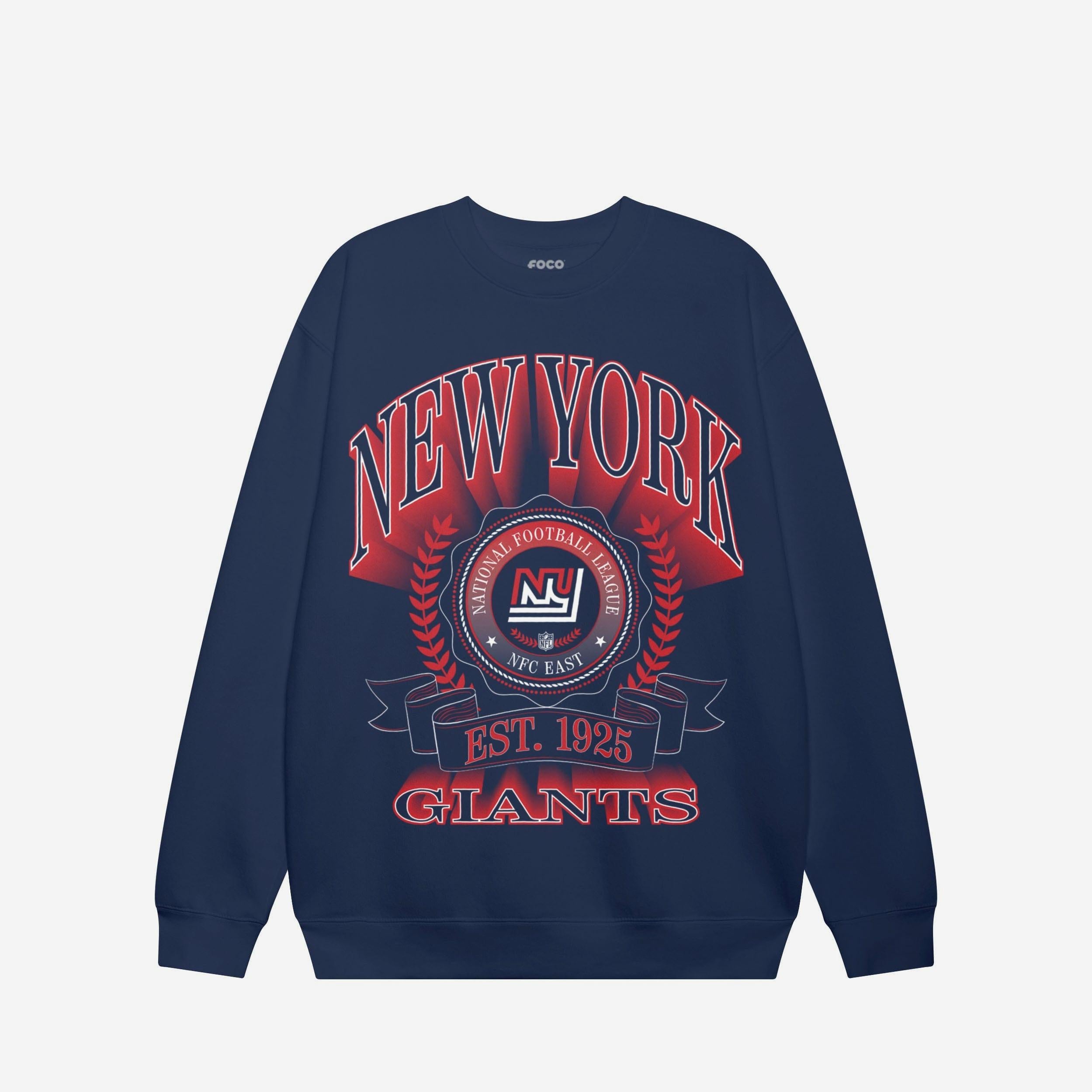 New York Giants Sweat-shirt à col rond avec écusson de bannière